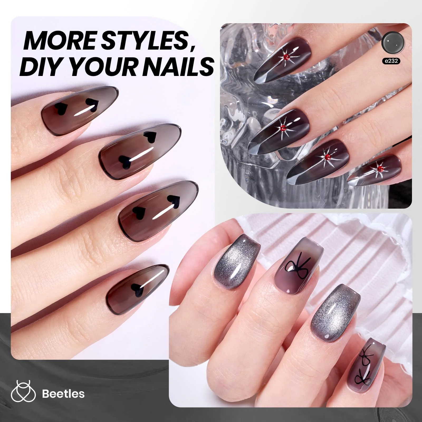 15ML Black Crystal Winter Nails Jelly Sheer Gel Nail Polish - Image 3