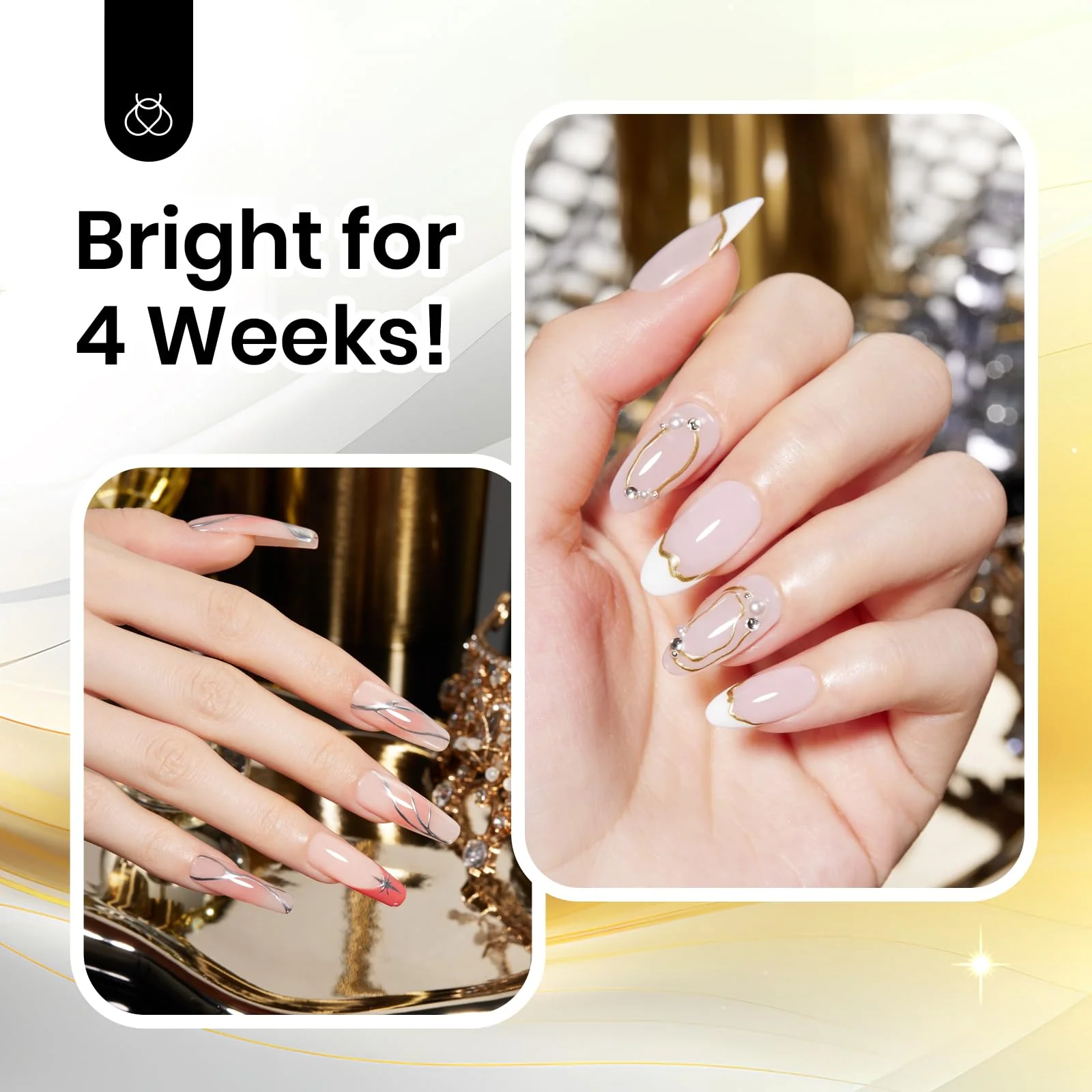2pcs Silver Gold Gel Liner Set - Nail Art Gel Liner - Image 7