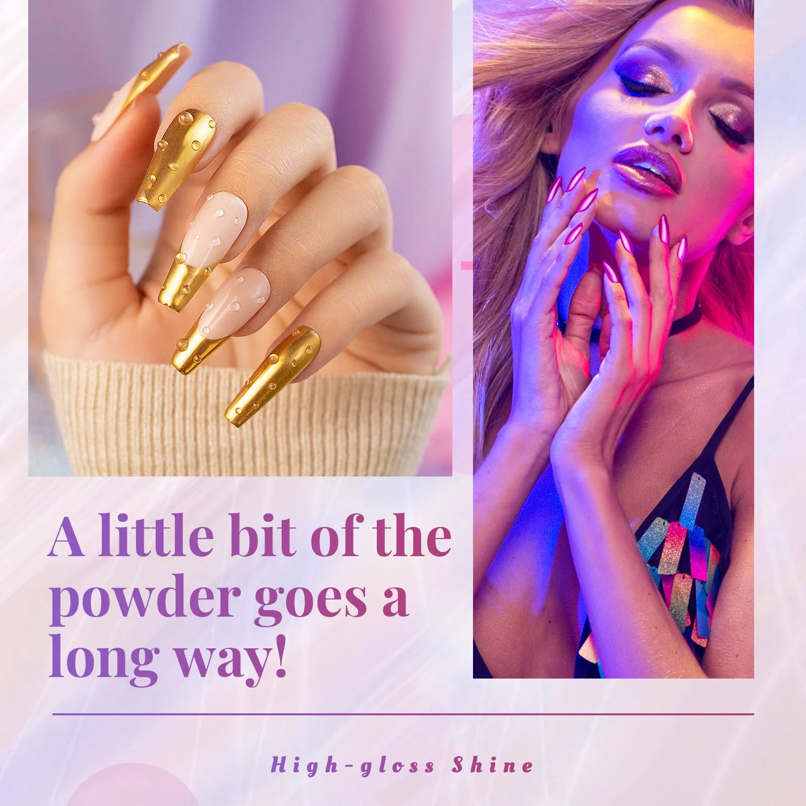 Chrome Nail Powder - 8-Color Mirror Effect and Holographic Glitter - Image 6