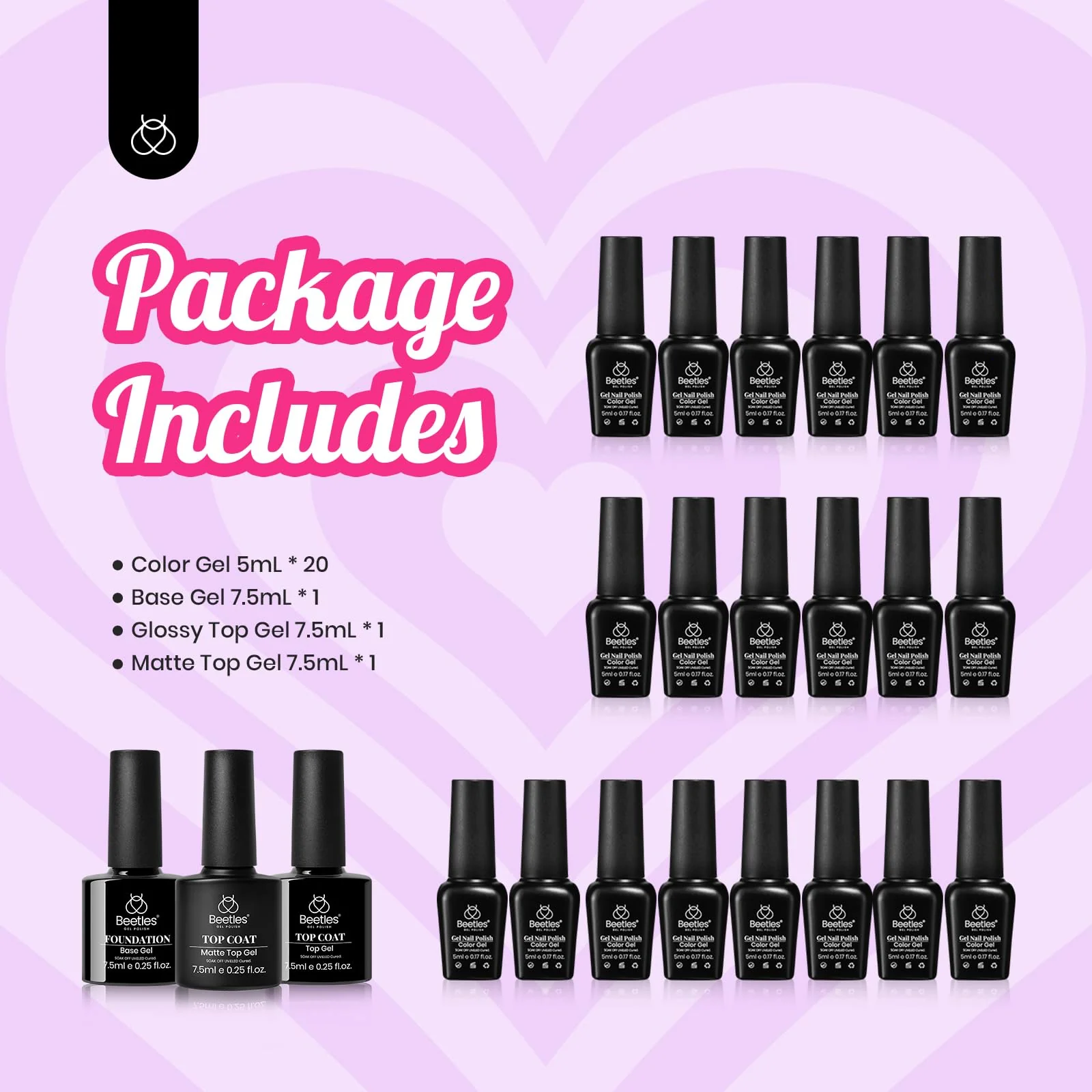 Alluring Sweetie-20 Gel Colors Set Spring Nails with Top and Base Coat (5ml/Each) - Image 7