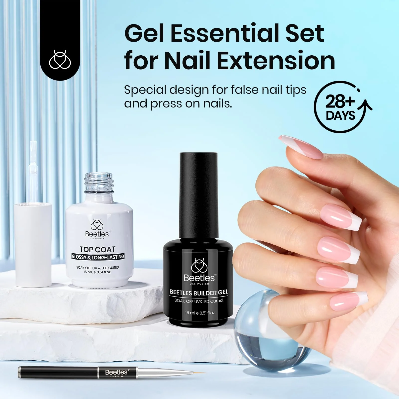 Beetles 15ml Clear Builder Gel & Glossy Top Coat - Image 7