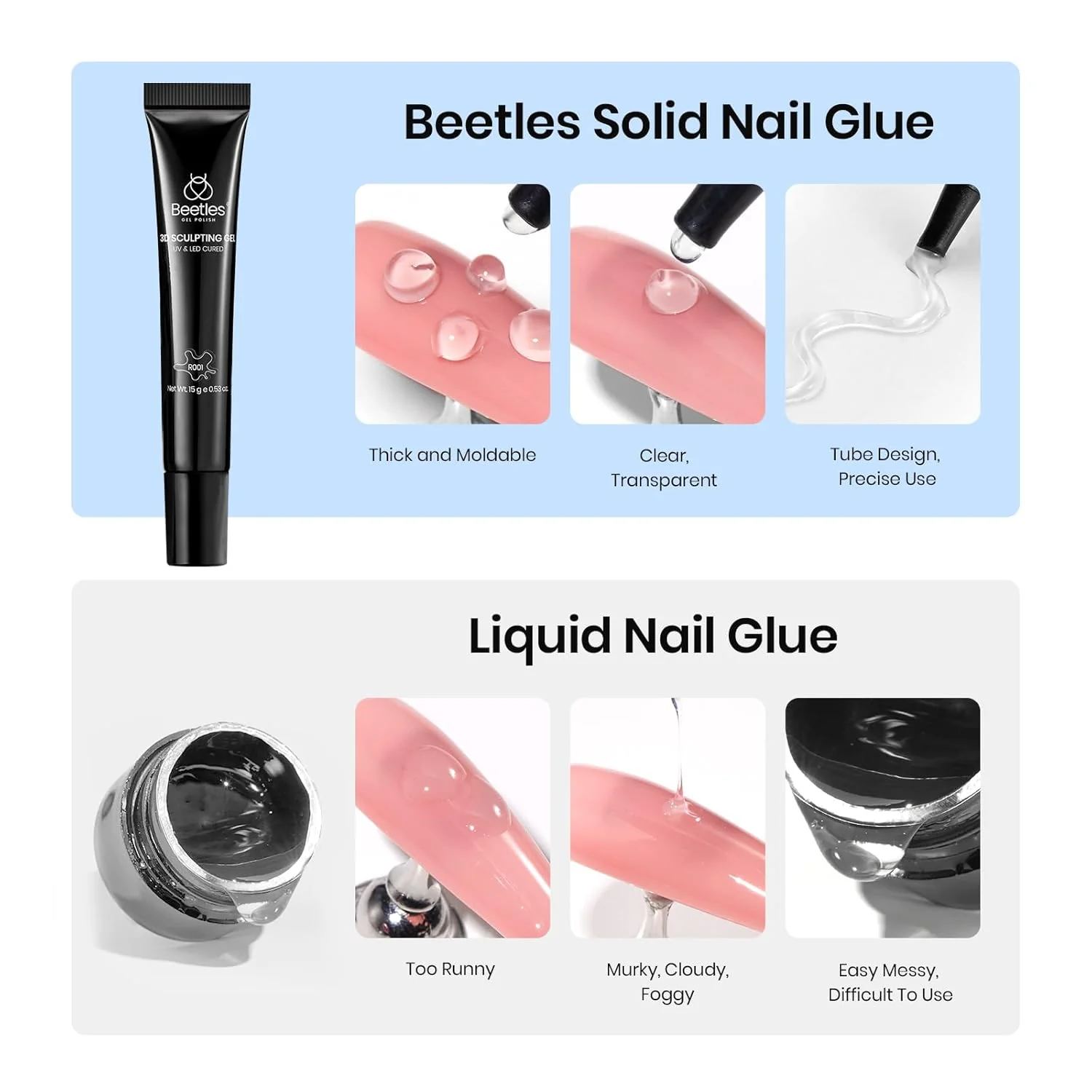 Beetles 3-in-1 Clear 3D Sculpting Gel for Spring Nails Art - 15g - Image 6