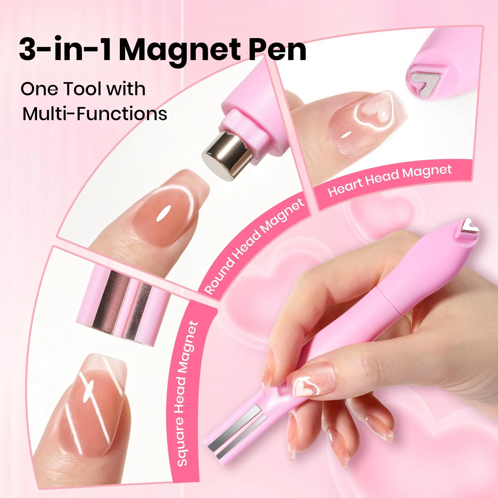 Beetles Cat Eye Magnet for Nails - 3 in 1 Nail Magnet for Cat Eye Gel Nail Polish - Image 3
