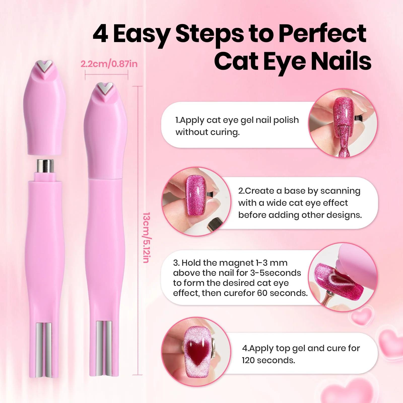 Beetles Cat Eye Magnet for Nails - 3 in 1 Nail Magnet for Cat Eye Gel Nail Polish - Image 7