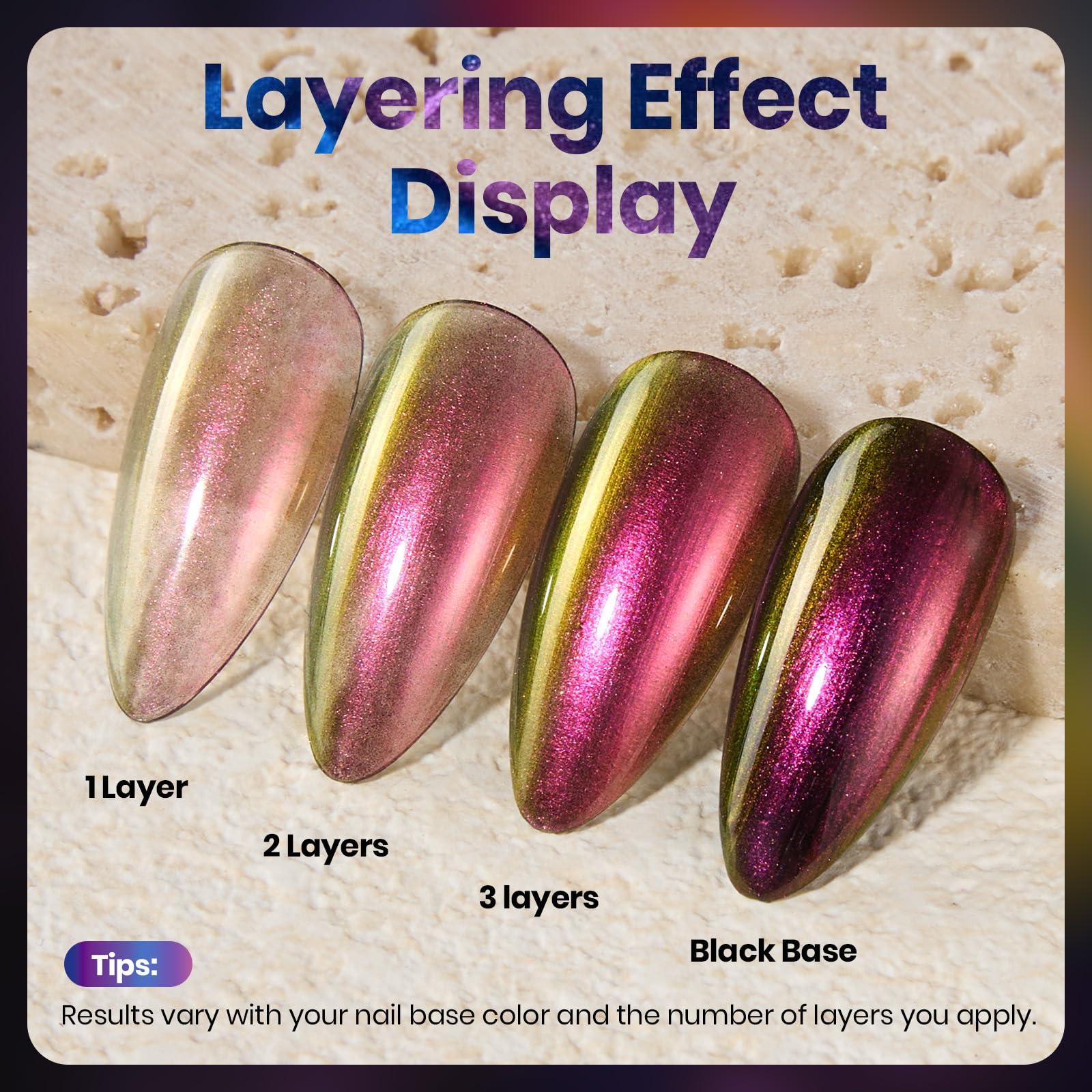 Beetles Chrome Nail Polish - Chameleon Ember Holographic Nail Polish Quick Dry Glitter Red Gold Purple - Image 5