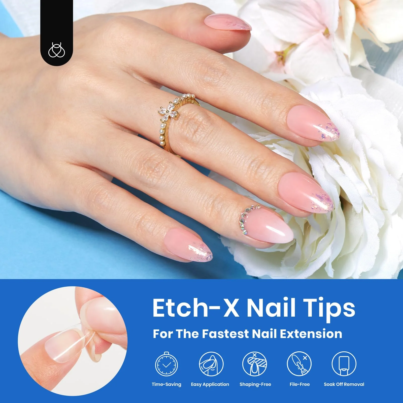 Beetles Clear Nail Tips: 504Pcs Short Almond, - Image 3