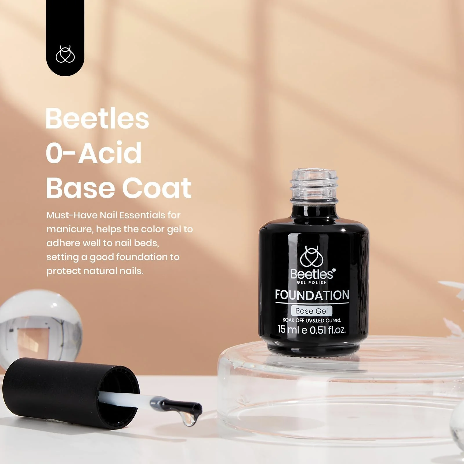 Beetles Gel Base Coat - 1Pcs 15ml Base Gel Nail Polish - Image 2