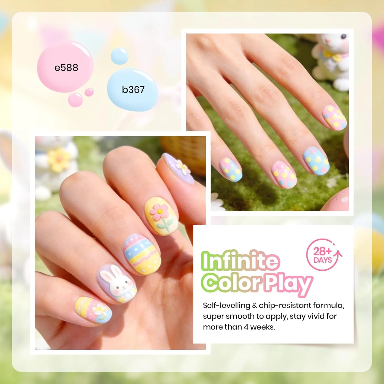 Easter Pastel Polka Dot - Spring Nails 6 Colors Set - Image 6