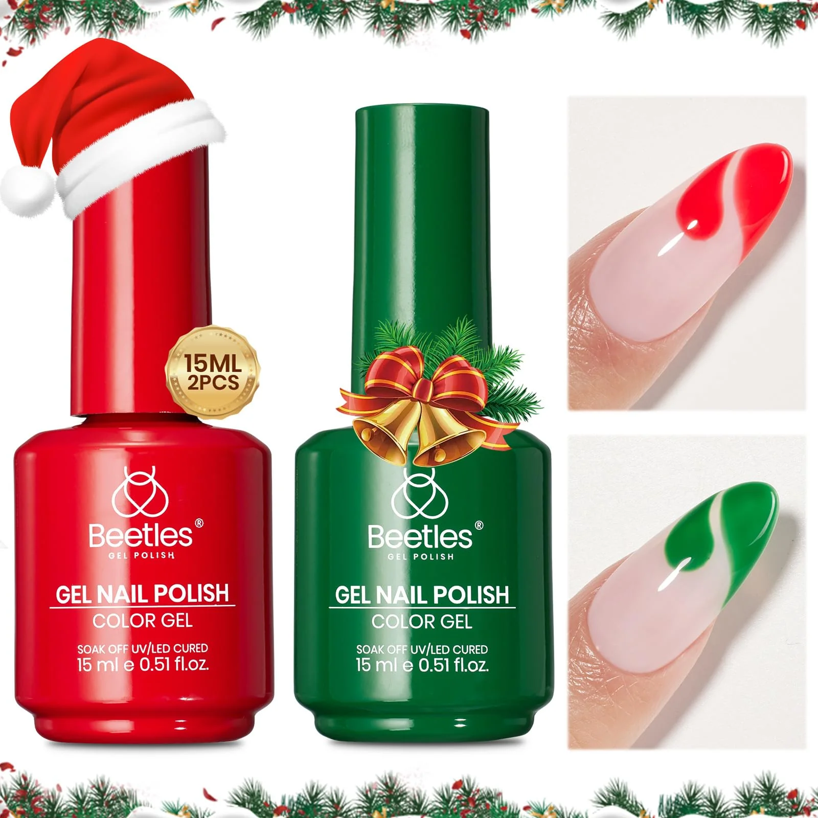 Beetles Gel Polish Prelude of Celebration - 15ML Red Green Classic Colors - Image 8