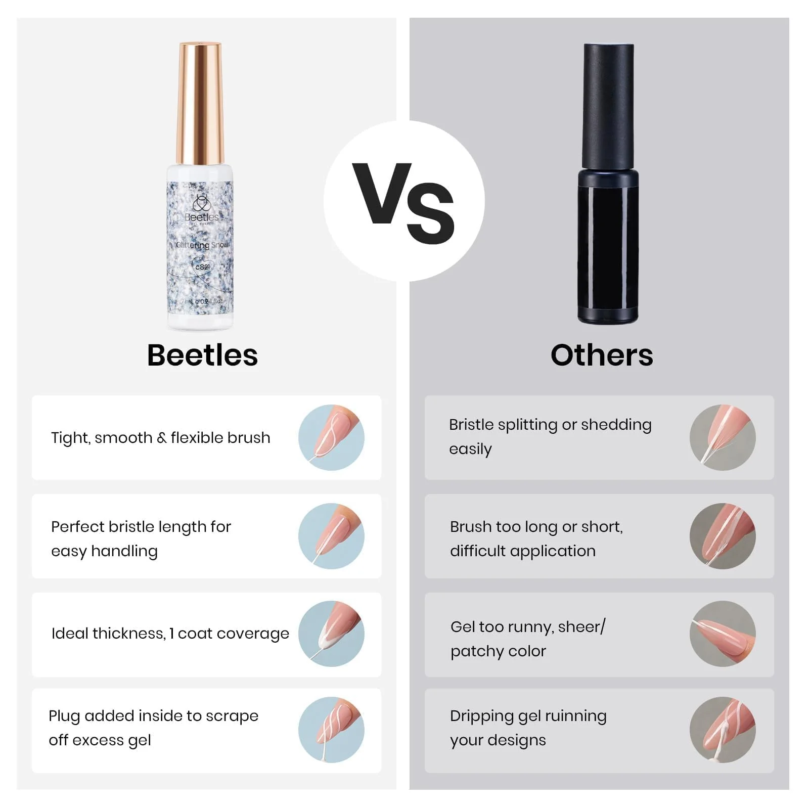 Beetles Gel Polish Reflective Silver Glitter Gel Polish 1pcs 7ml - Image 4
