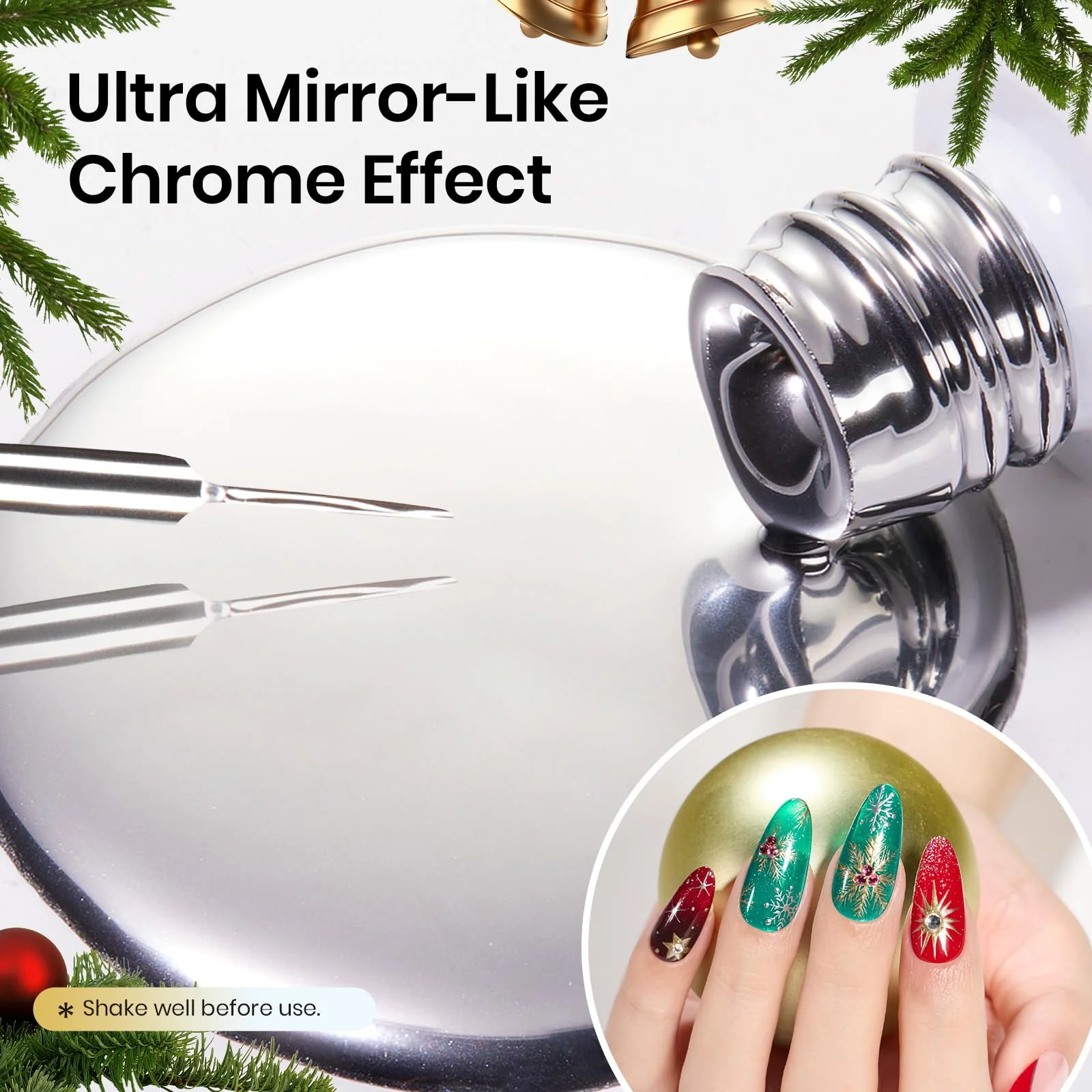 Beetles Metallic Gel Winter Nails Liner Nail Art Polish Set  Gold Silver 2pcs Gel Nail Polish - Image 3