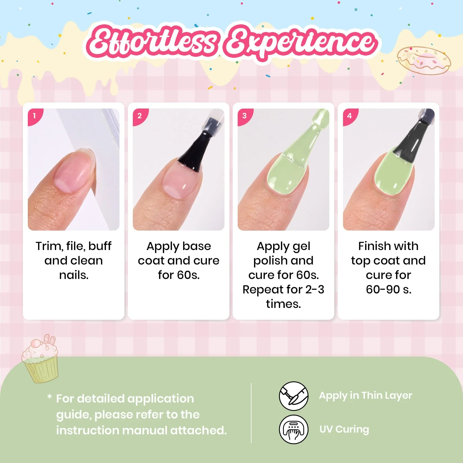 Beetles Mint Green Gel Nail Polish - Spring Nails Matcha Mousse Pastel Green Gel Polish - Image 3