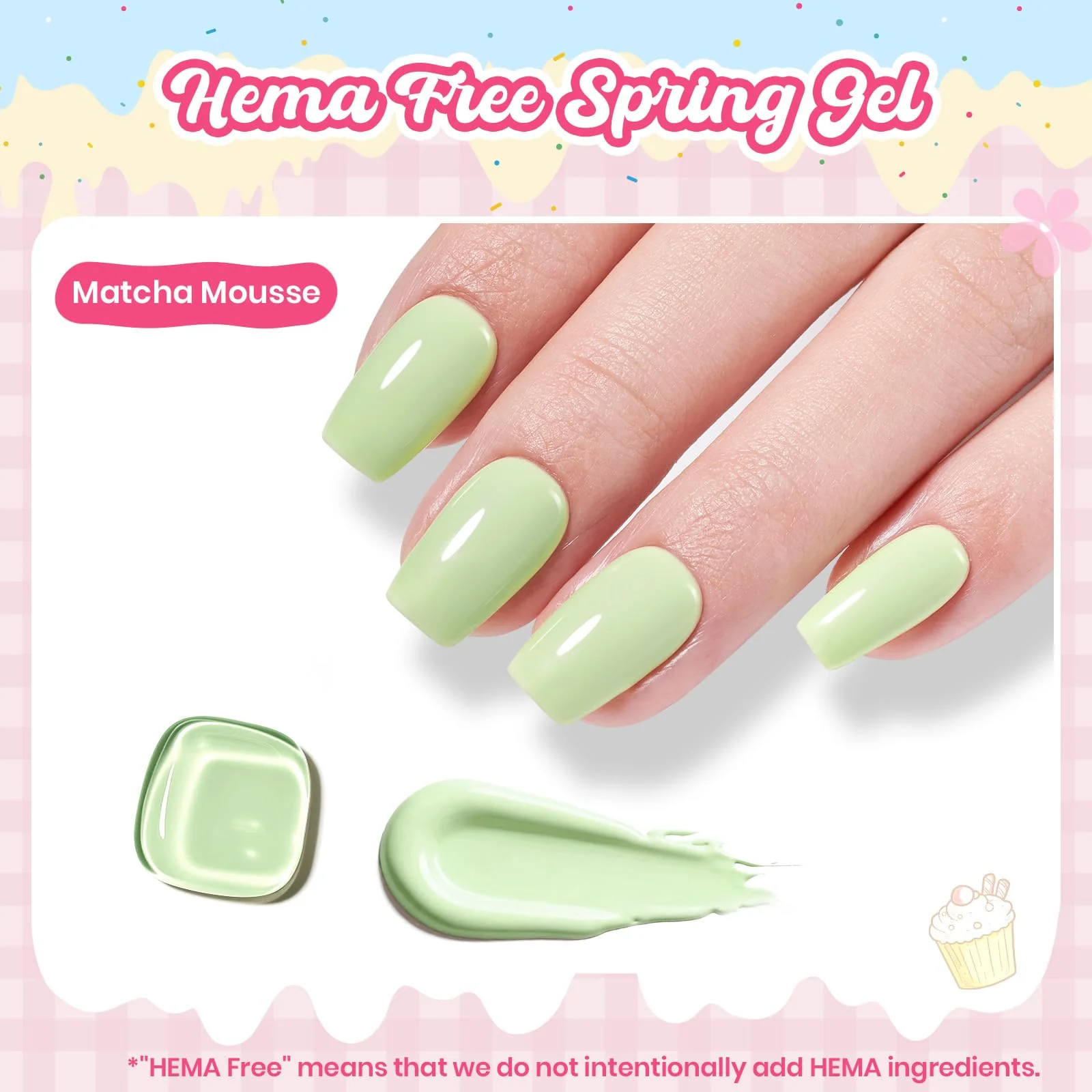 Beetles Mint Green Gel Nail Polish - Spring Nails Matcha Mousse Pastel Green Gel Polish - Image 4