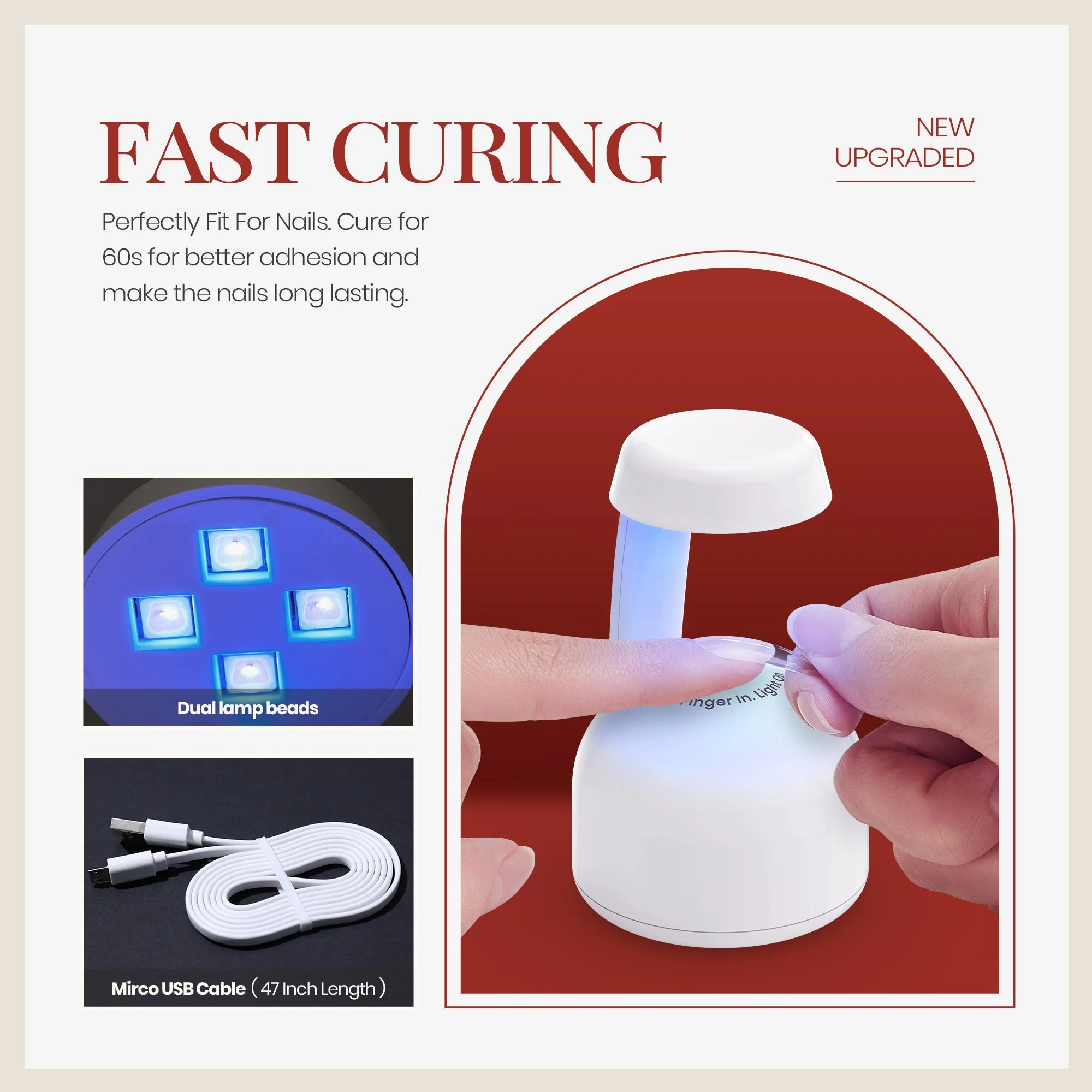 Portable Egg-shaped UV Nail Art Lamp - Smart Sensor LED Light for Gel Manicures - Image 3