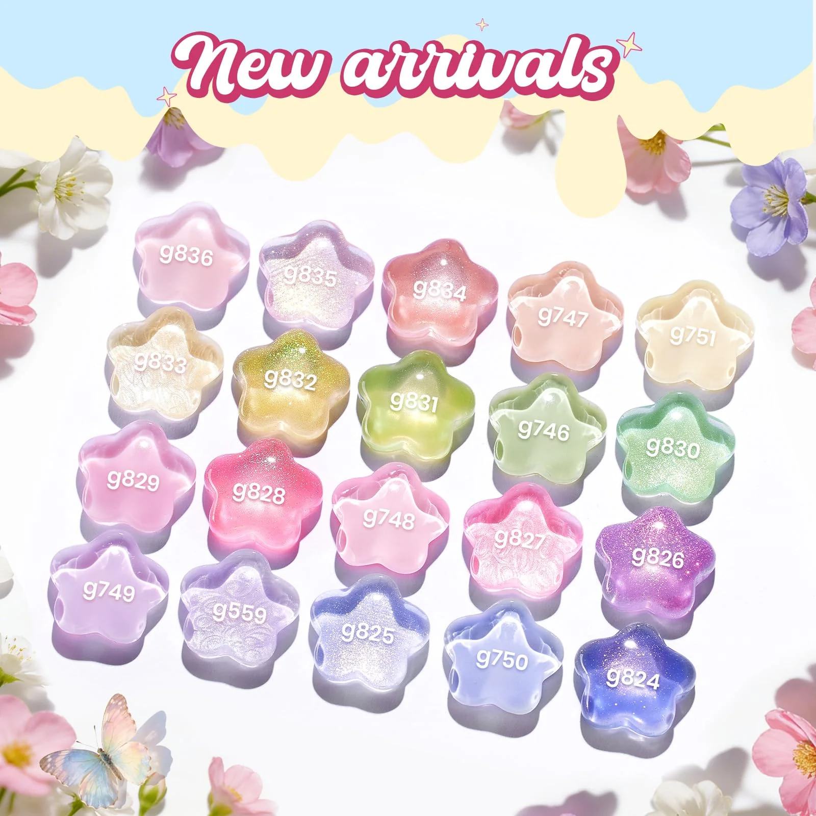Beetles Pastel Gel Nail Polish Set - Spring Anthology 20 Colors Gel Polish Cat Eye Pink Yellow Blue Green Pearl Shimmer - Image 2