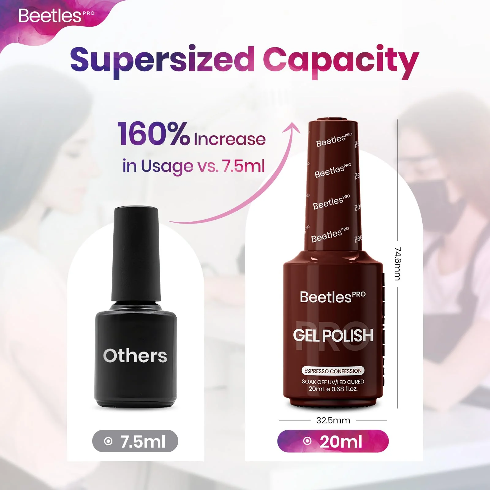 Beetles Pro Brown Gel Polish - Espresso Confession 1pc 20ml Dark Brown Color Gel Polish - Image 7