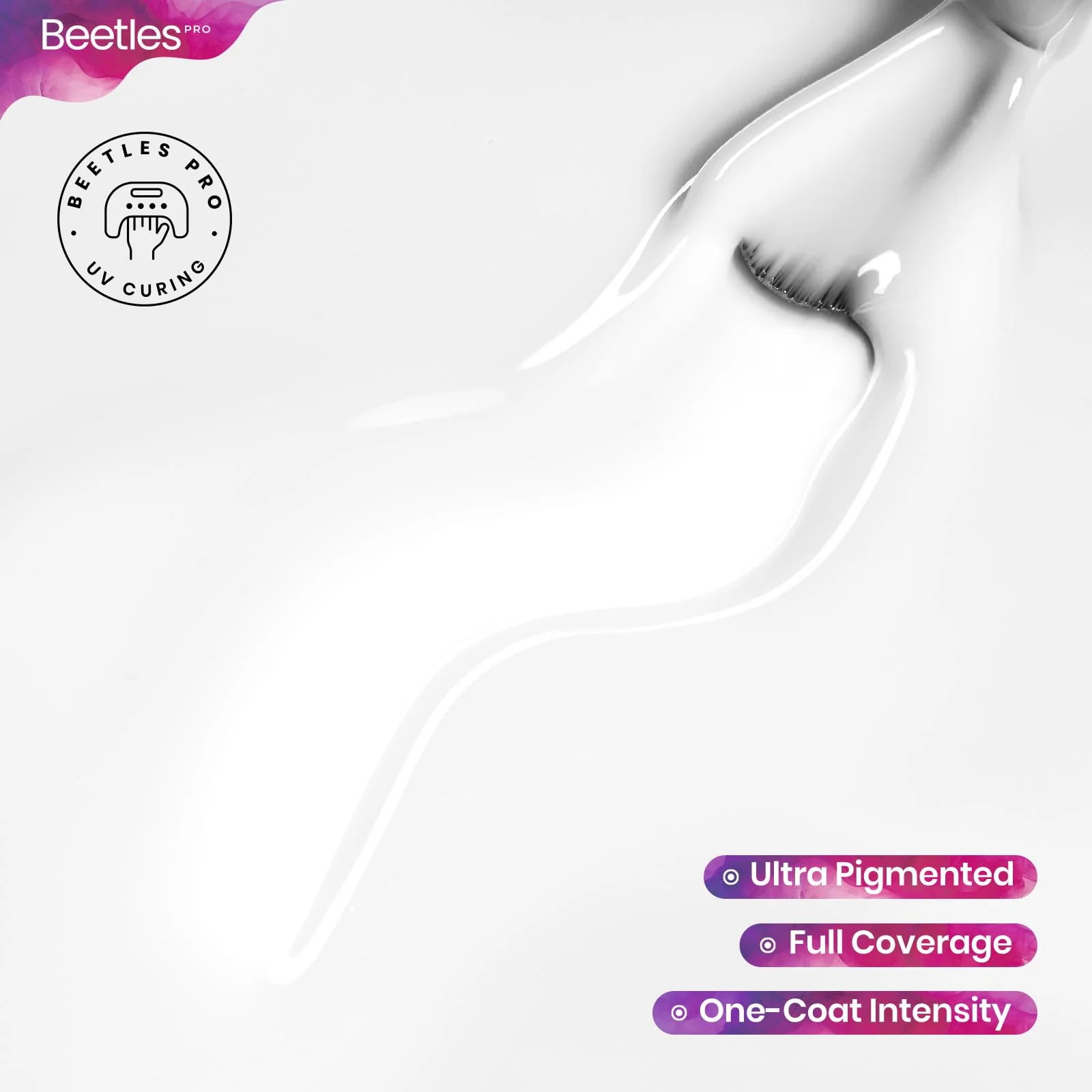 Beetles Pro White Gel Nail Polish - Craving Calm, HEMA Free & TPO Free, 15ml White Color Gel Polish Spring - Image 4