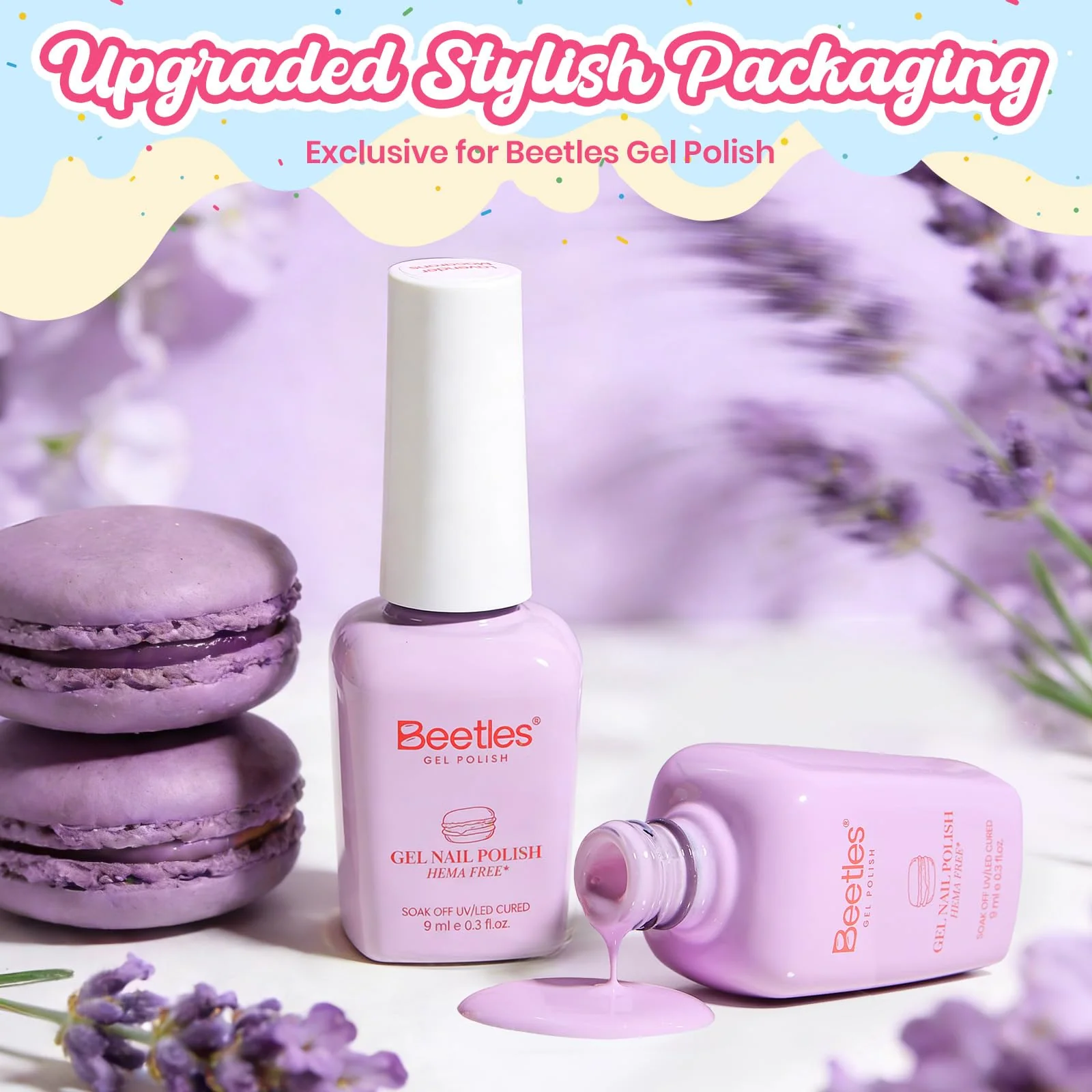 Beetles Purple Gel Nail Polish - Spring Nails Lavender Macarons Pastel Purple Gel Polish - Image 2