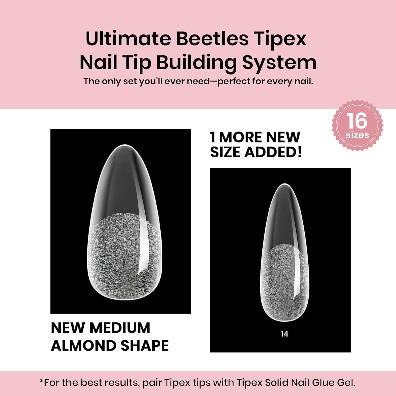 Beetles Almond Medium Tipex Nail Tips | 192 pcs - Image 7
