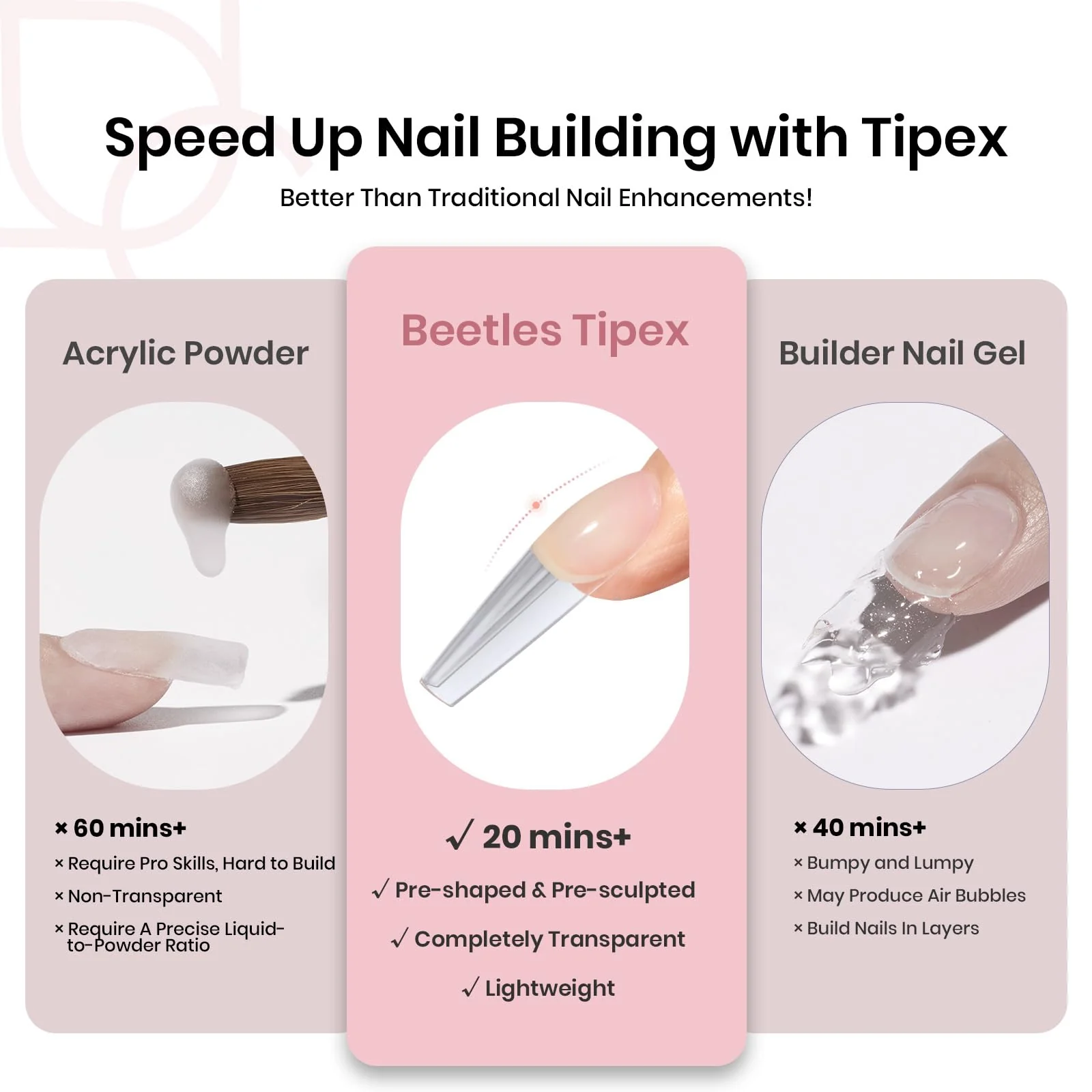 Beetles Stiletto Coffin  Long Tipex Nail Tips | 192 pcs - Image 4