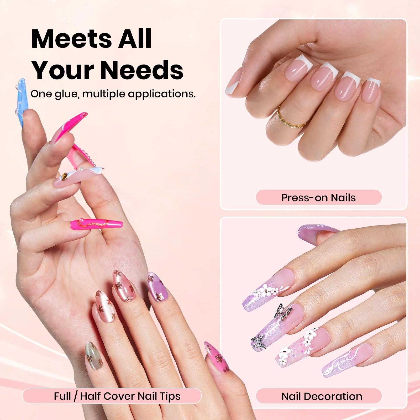 Beetles Super Strong Nail Glue 10g for Press On Nails, No Uv Lamp Needed, Quick Drying - Image 6