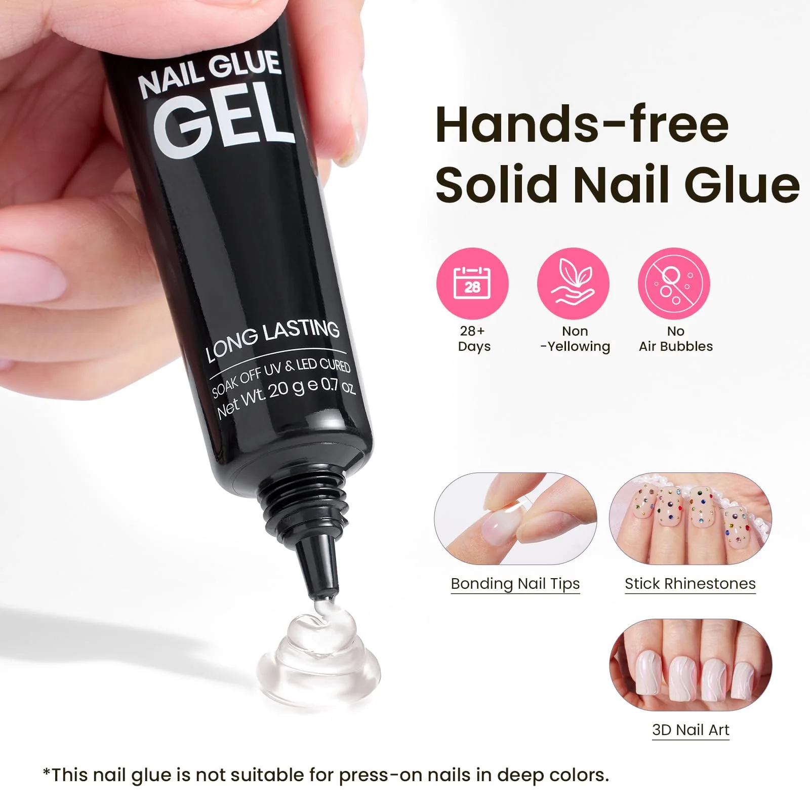 Beetles Tipex Gel Nail Kit Pre-Extra Short Square: 16 Sizes 224 Pcs Pre-Building False Nail Tips - Image 5
