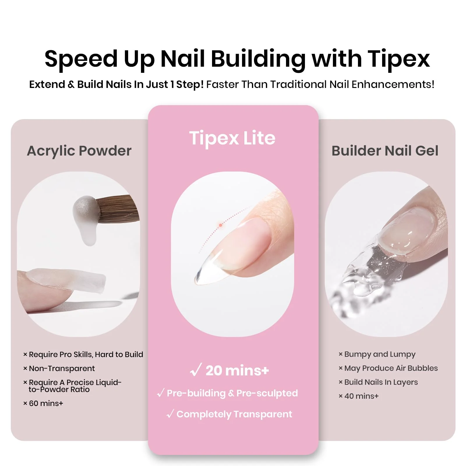 Beetles Tipex Lite Apex Nail Tips - Almond Medium 512pcs 16 Sizes - Image 5