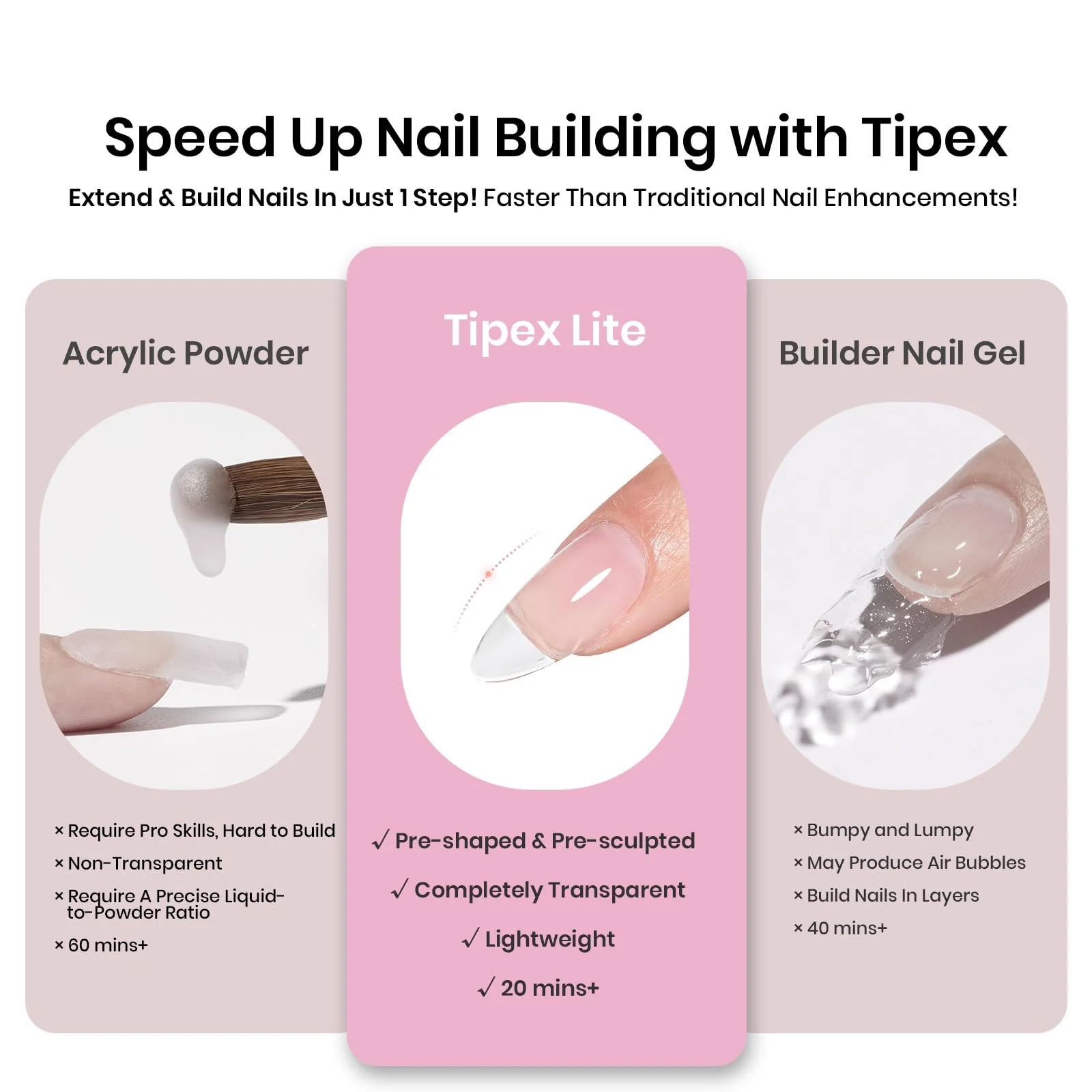 Beetles Tipex Lite Apex Nail Tips - Almond Medium 96pcs 16 Sizes - Image 5