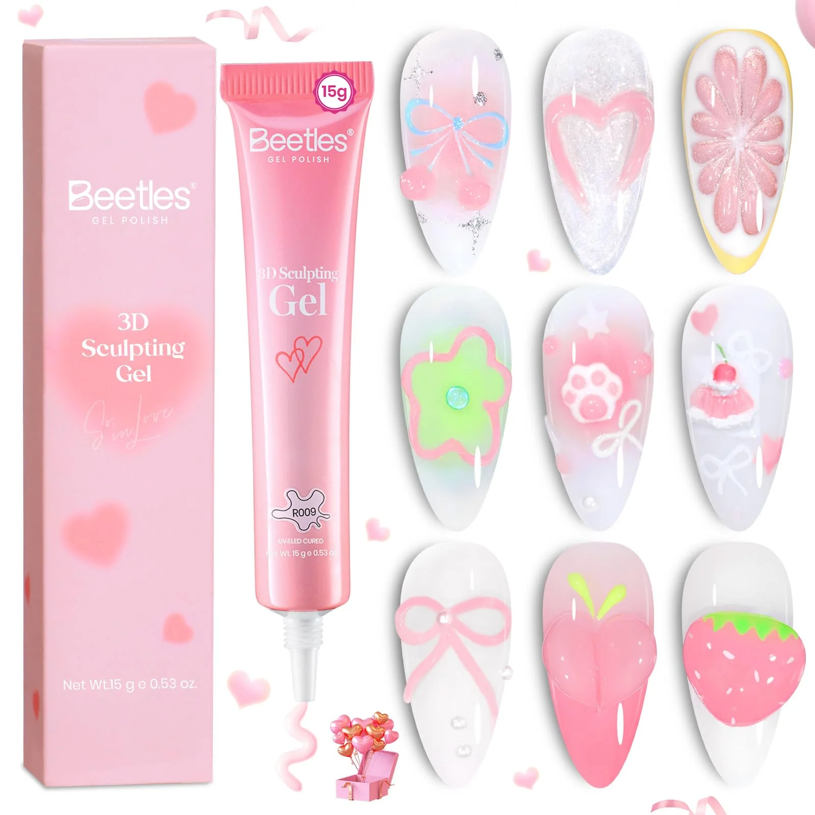 Beetles Spring Nails - Pro 15ml Limited Pink 3D Sculpting Gel