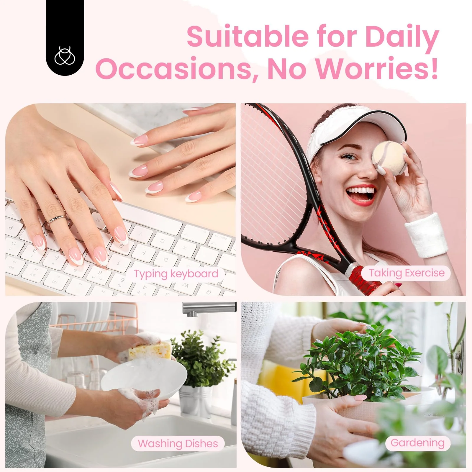 Blush Rose | Beetles X PRESS BARE Press On Nails Medium Almond Blush Pink (15 Sizes-30Pcs) - Image 7
