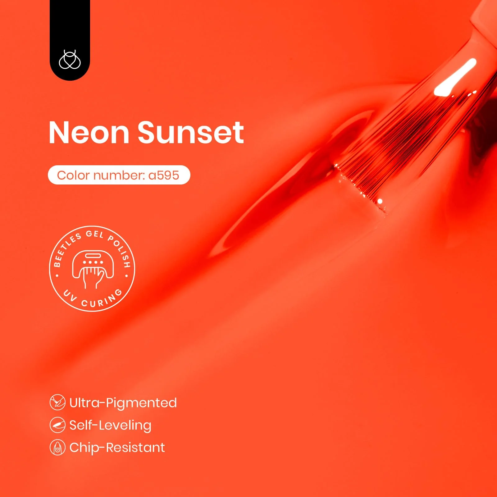 Bright Orange - Neon Sunset Halloween Neon Orange Gel Nail Polish - Image 2