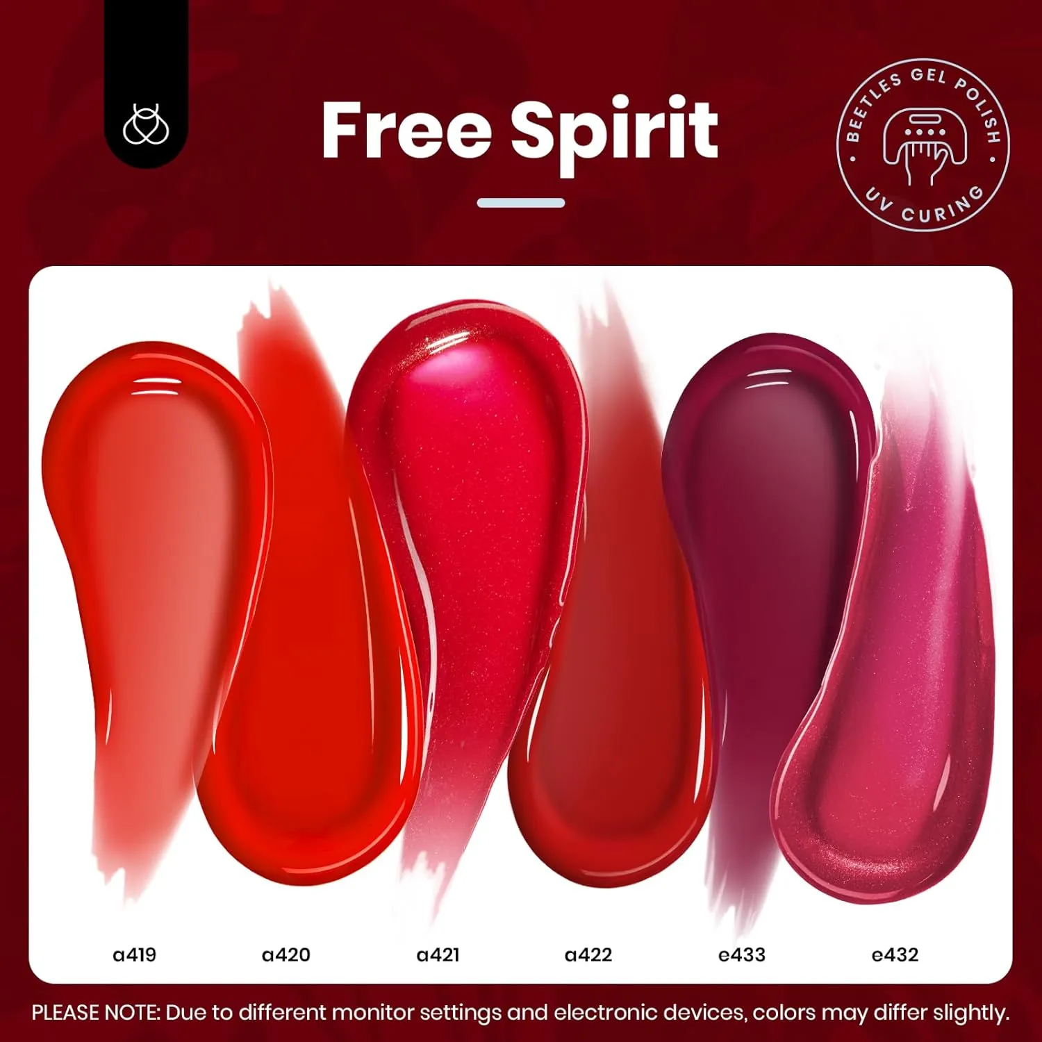 Beetles Bloody Red Valentine Nails Glitter Gel Polish Set - Image 3