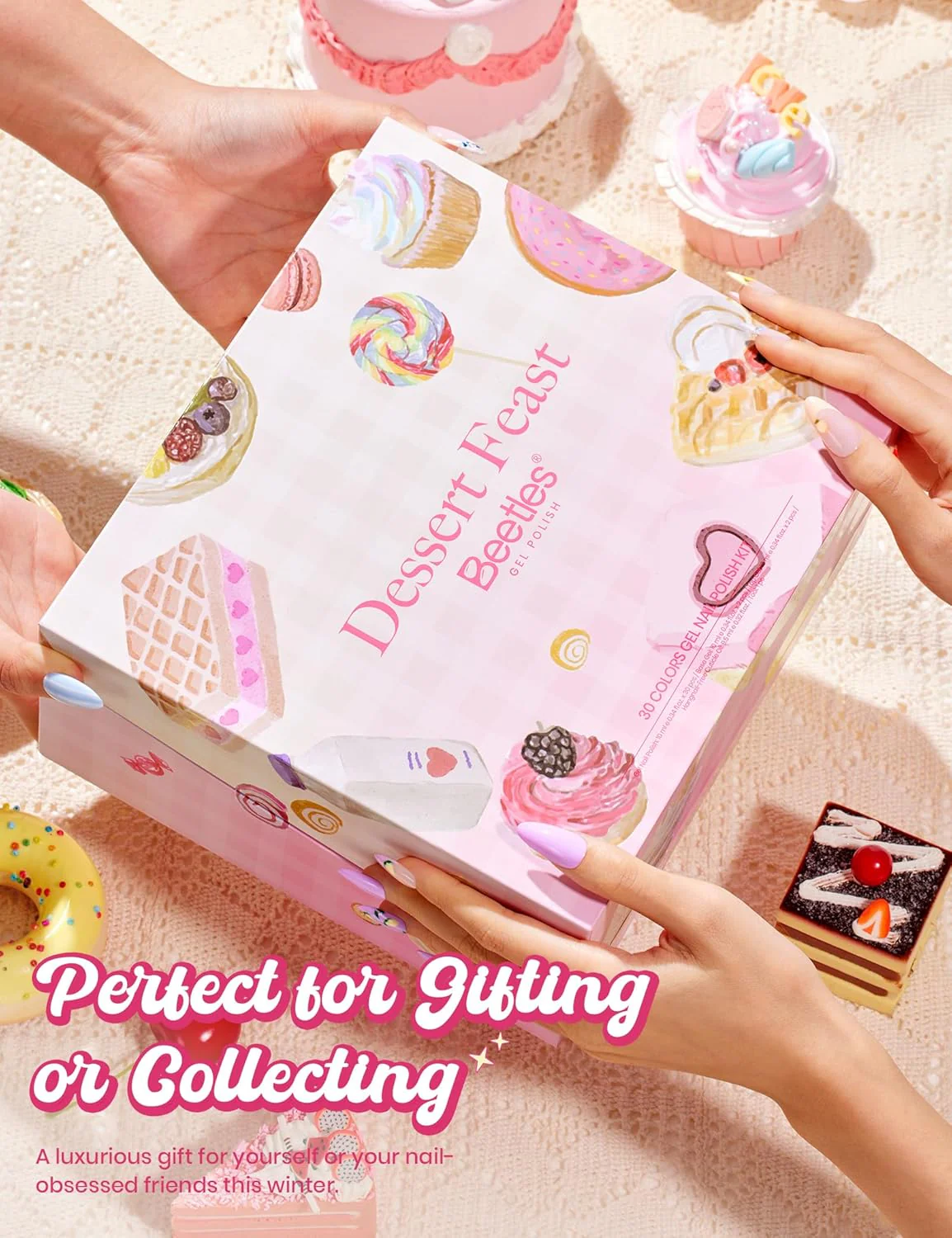 Dessert Feast | 30 HEMA Free Colors with Top and Base Coat, 10ml Each Spring Nails - Image 3