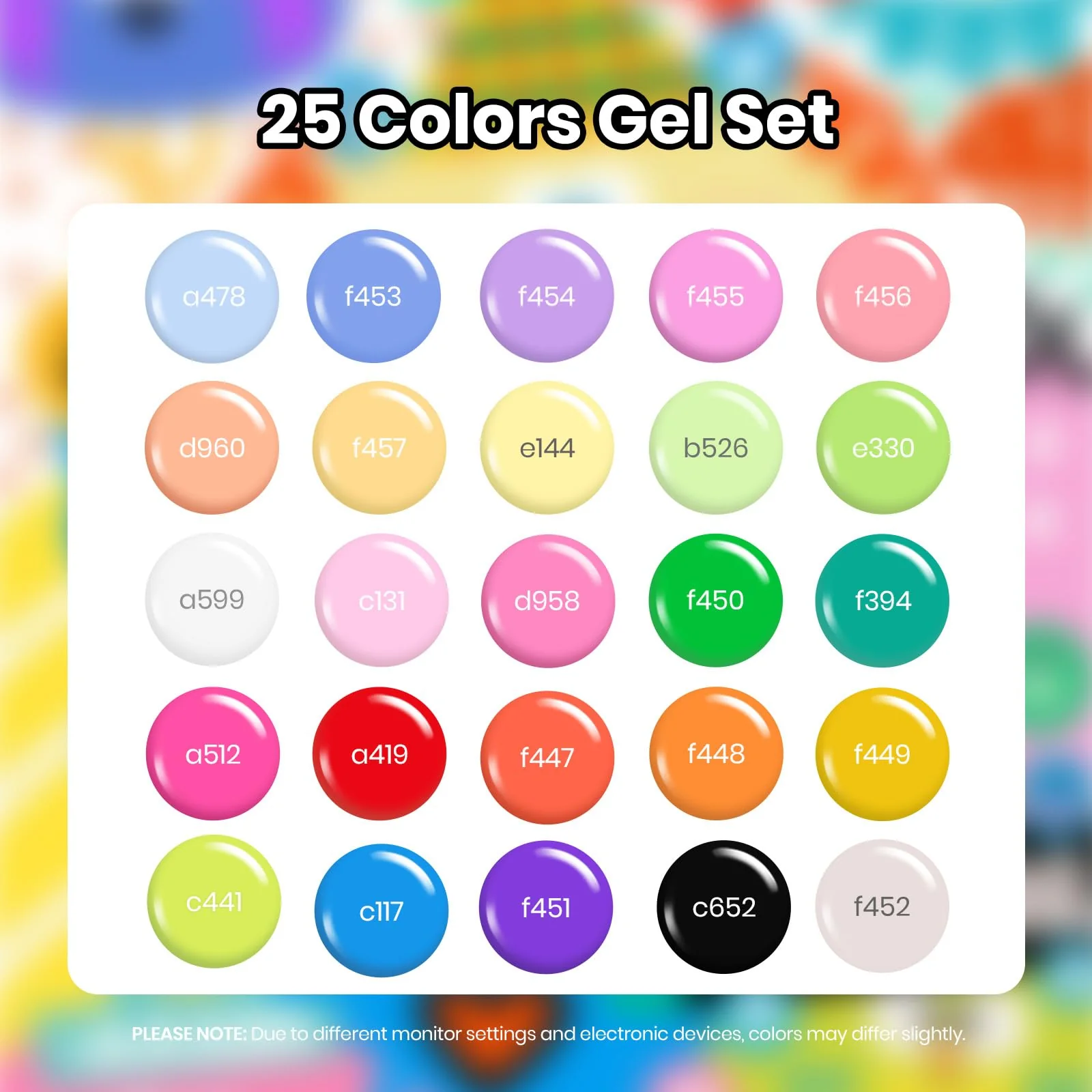 Doodle Dreams Pastel Gel - 25 Gel Colors Set Spring Nails with Top and Base Coat - Image 5