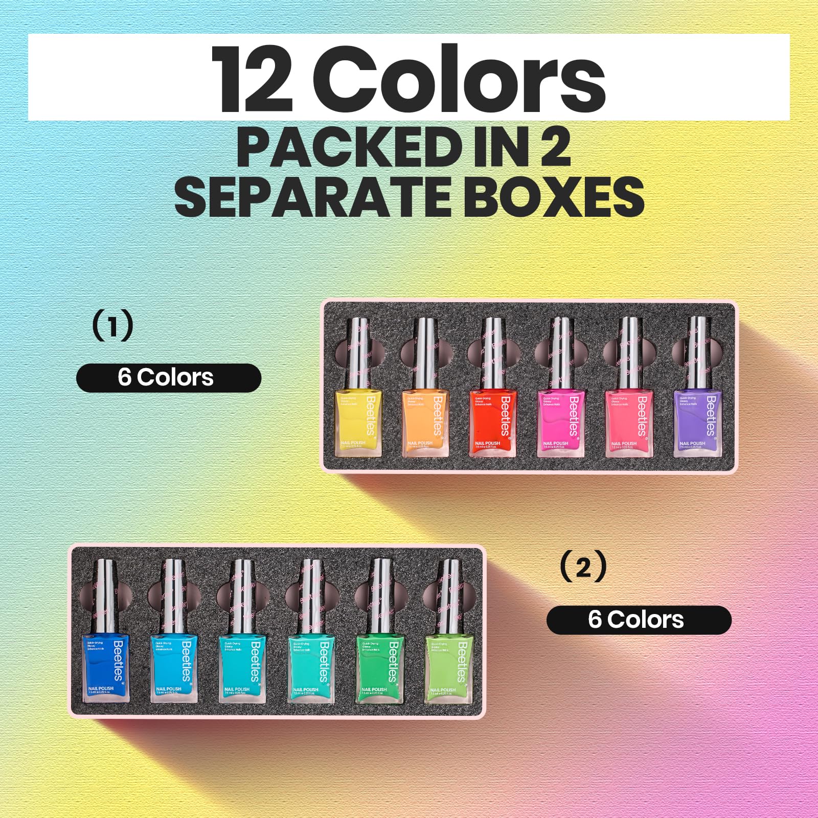 (Each $2.49) Summer Cocktails | 12 Neon Colors Air Dry Nail Polish - Image 7