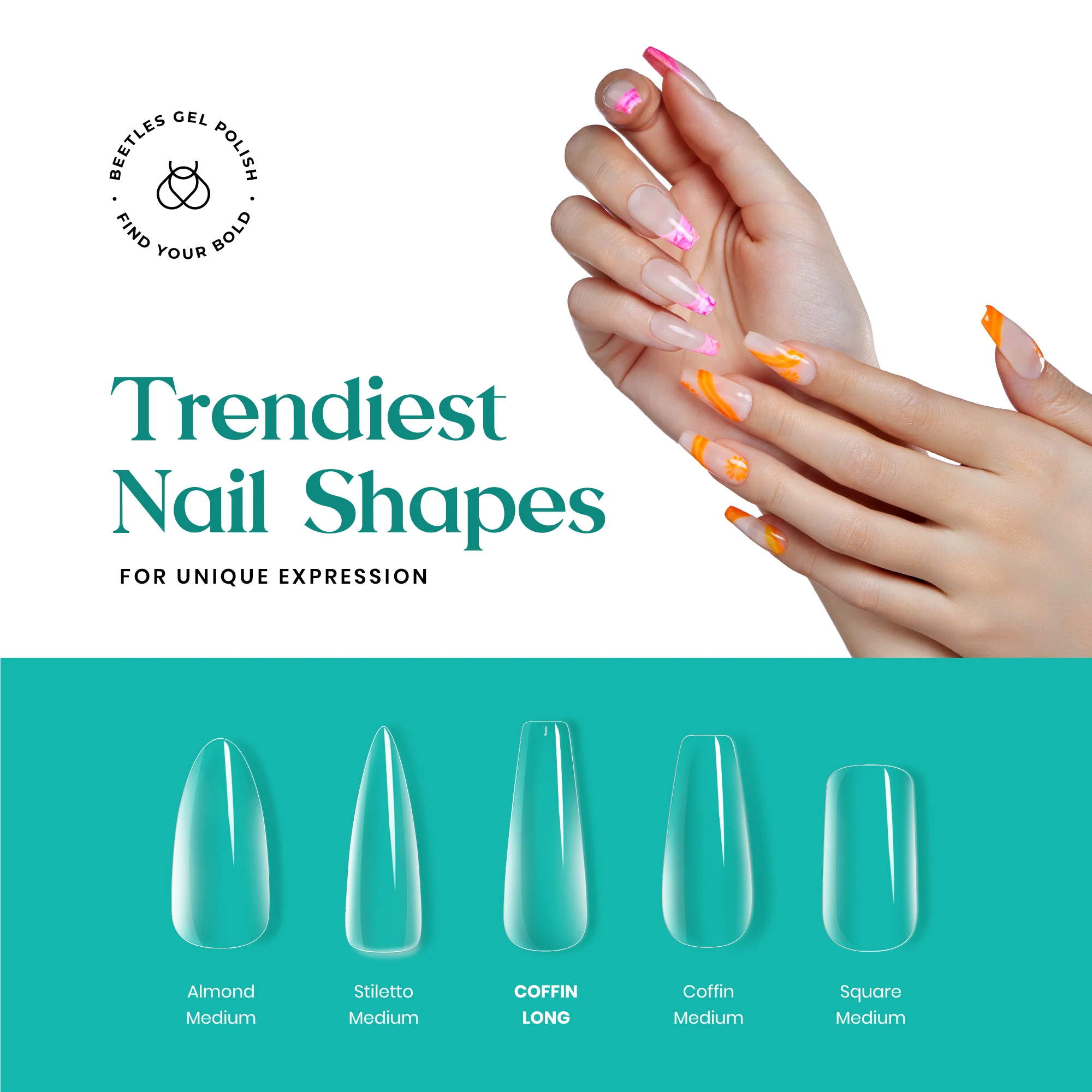 Medium Coffin Pre-shaped Tips Nail Extension Kit #039 - Image 6