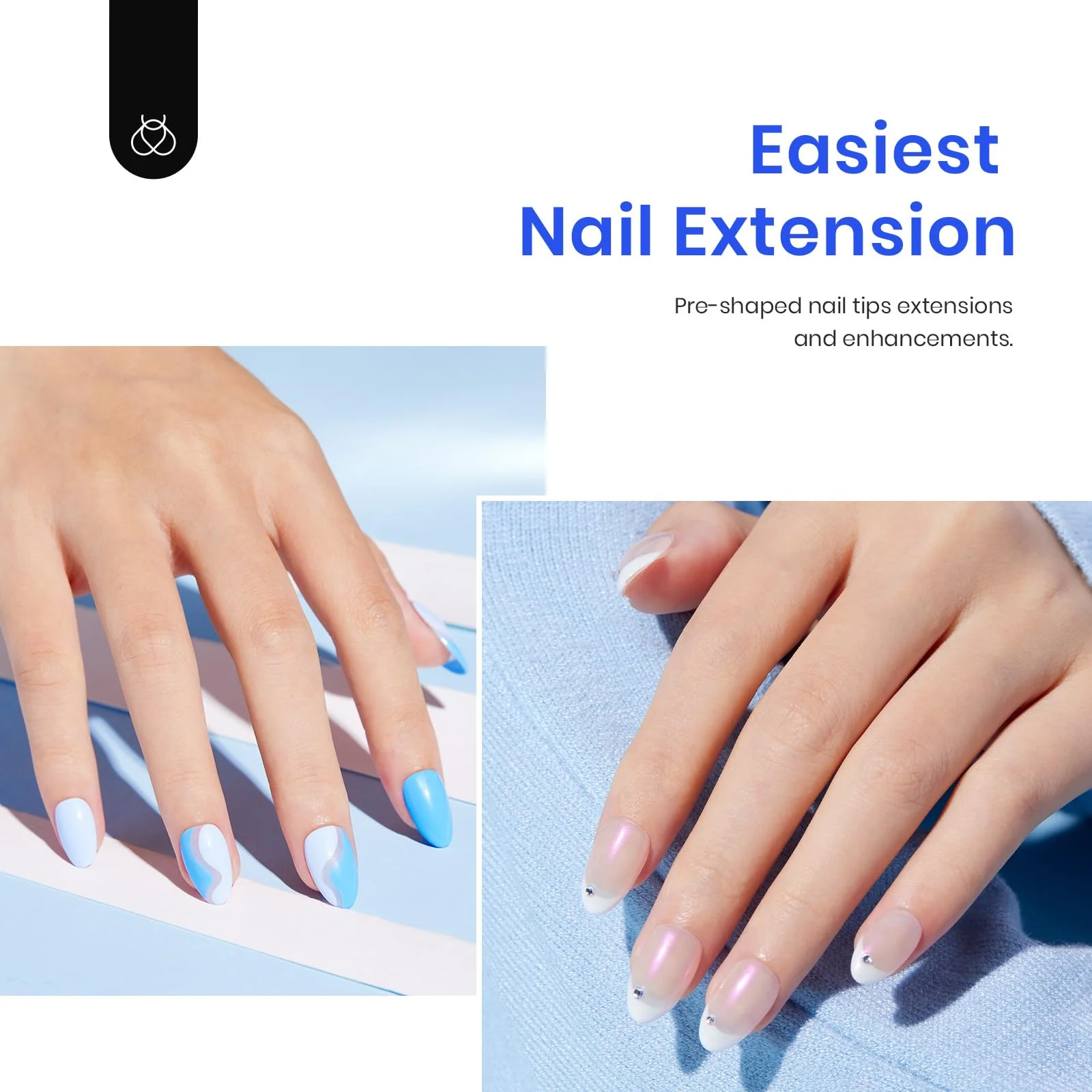 Extra Short Almond 500PC Nail Extension Kit #094 - Image 6