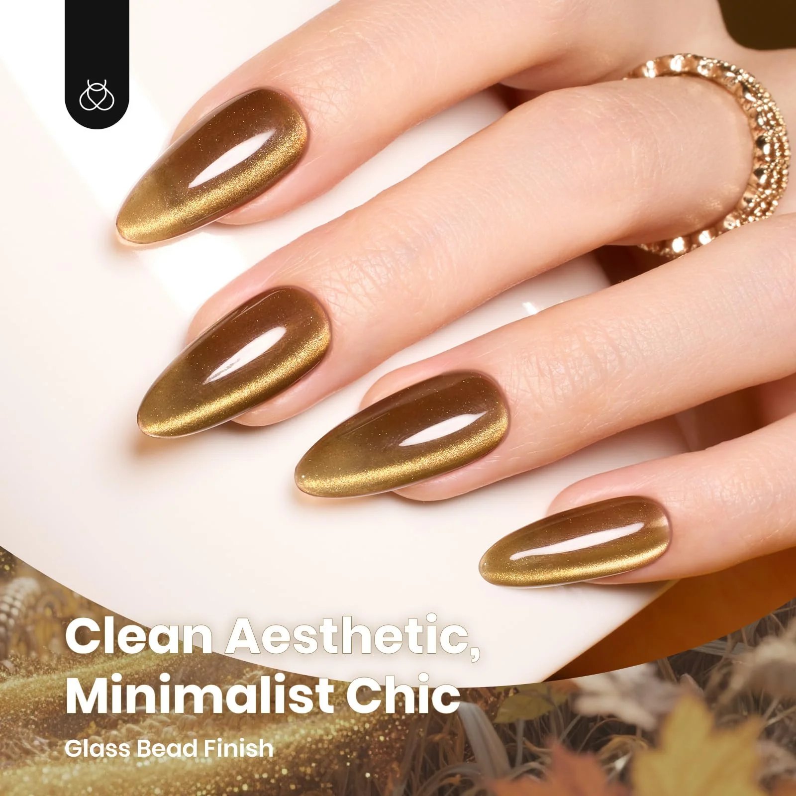 Golden Mirage Winter Nails - 6 Colors Cat Eye Glitter Magnetic Fall Gel Nail Polish Set - Image 3