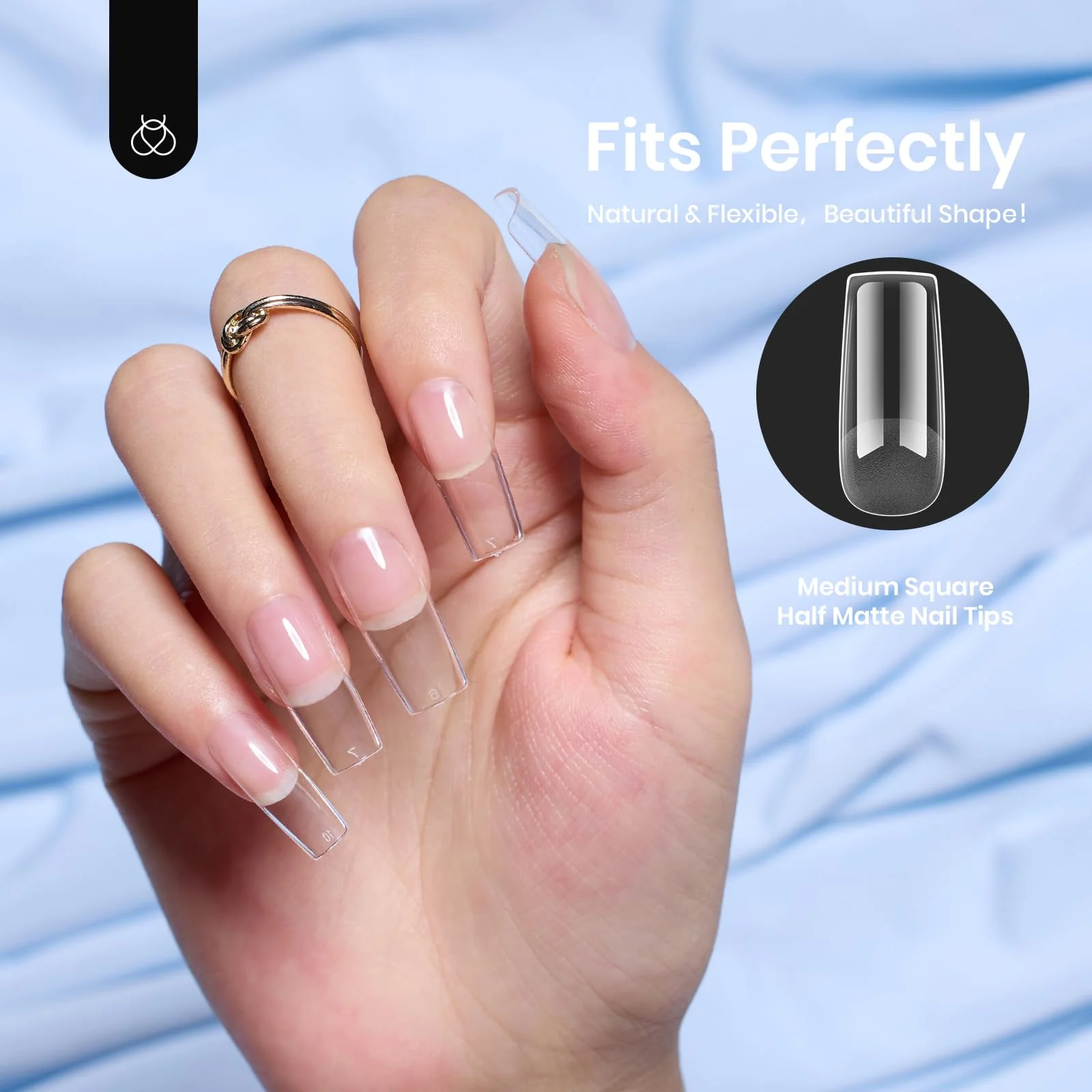 Half Matte Medium Square Nail Gelly Tips-500pcs#051 - Image 4