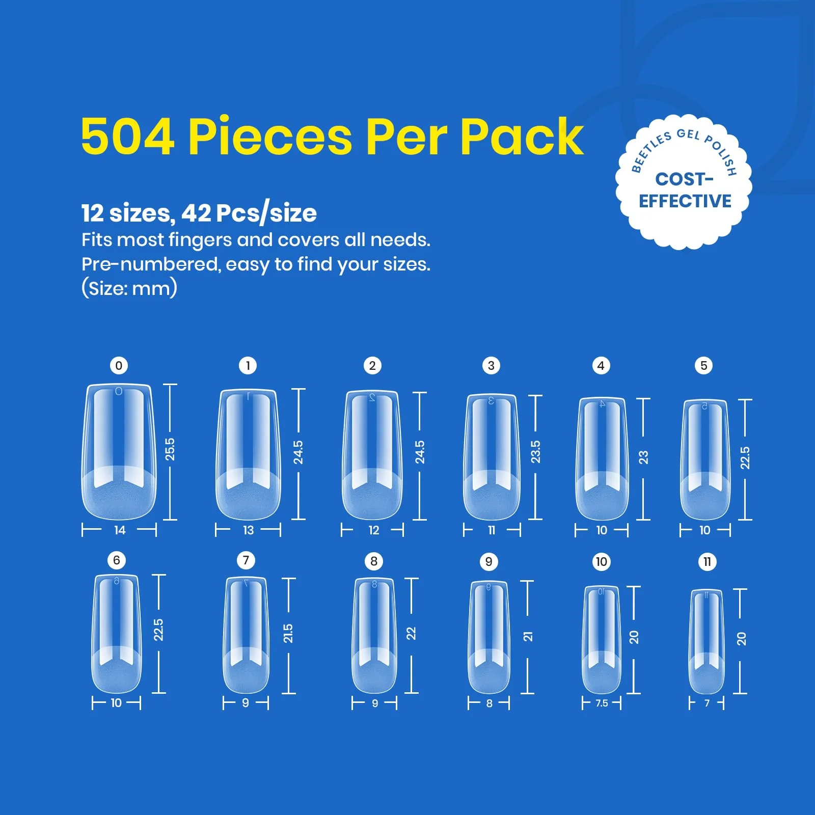 Half Matte Medium Square Nail Gelly Tips-500pcs#051 - Image 7