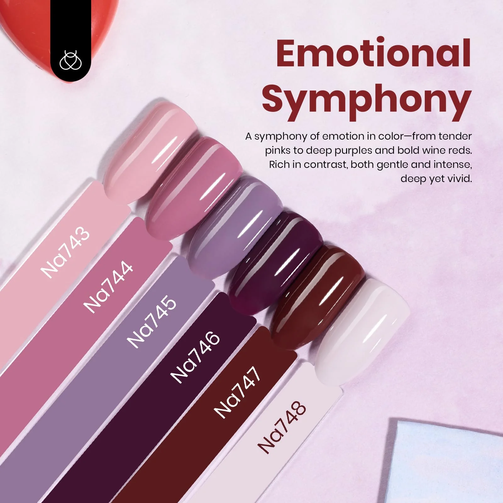Hema Free Emotional Symphony Winter Nails - Colorful Bottle 6 Color Each 15ml Gel Polish - Image 3