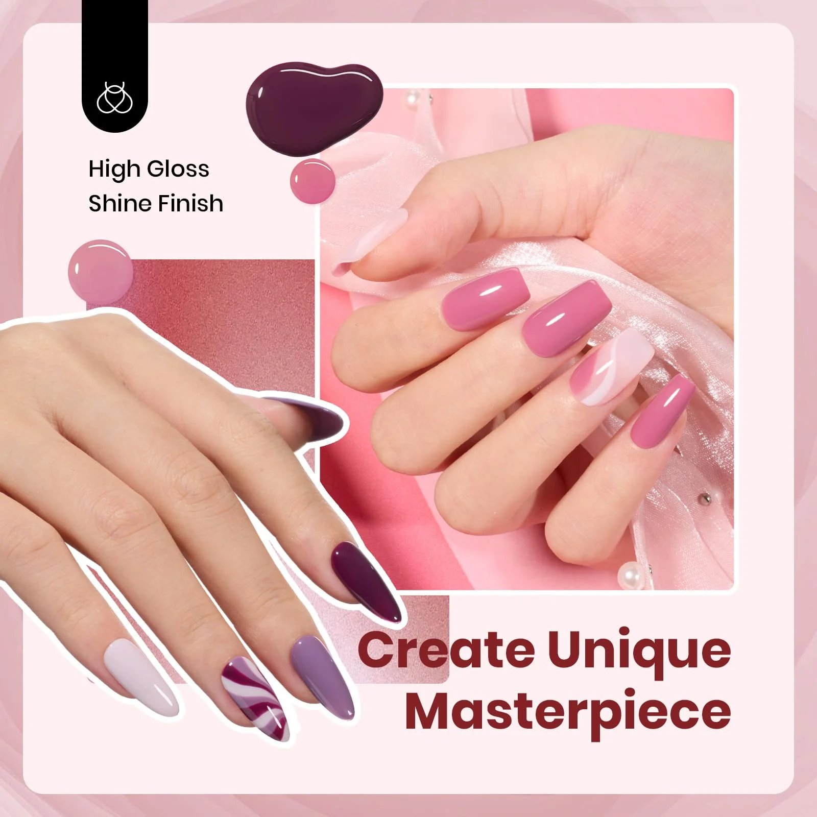 Hema Free Emotional Symphony Winter Nails - Colorful Bottle 6 Color Each 15ml Gel Polish - Image 4