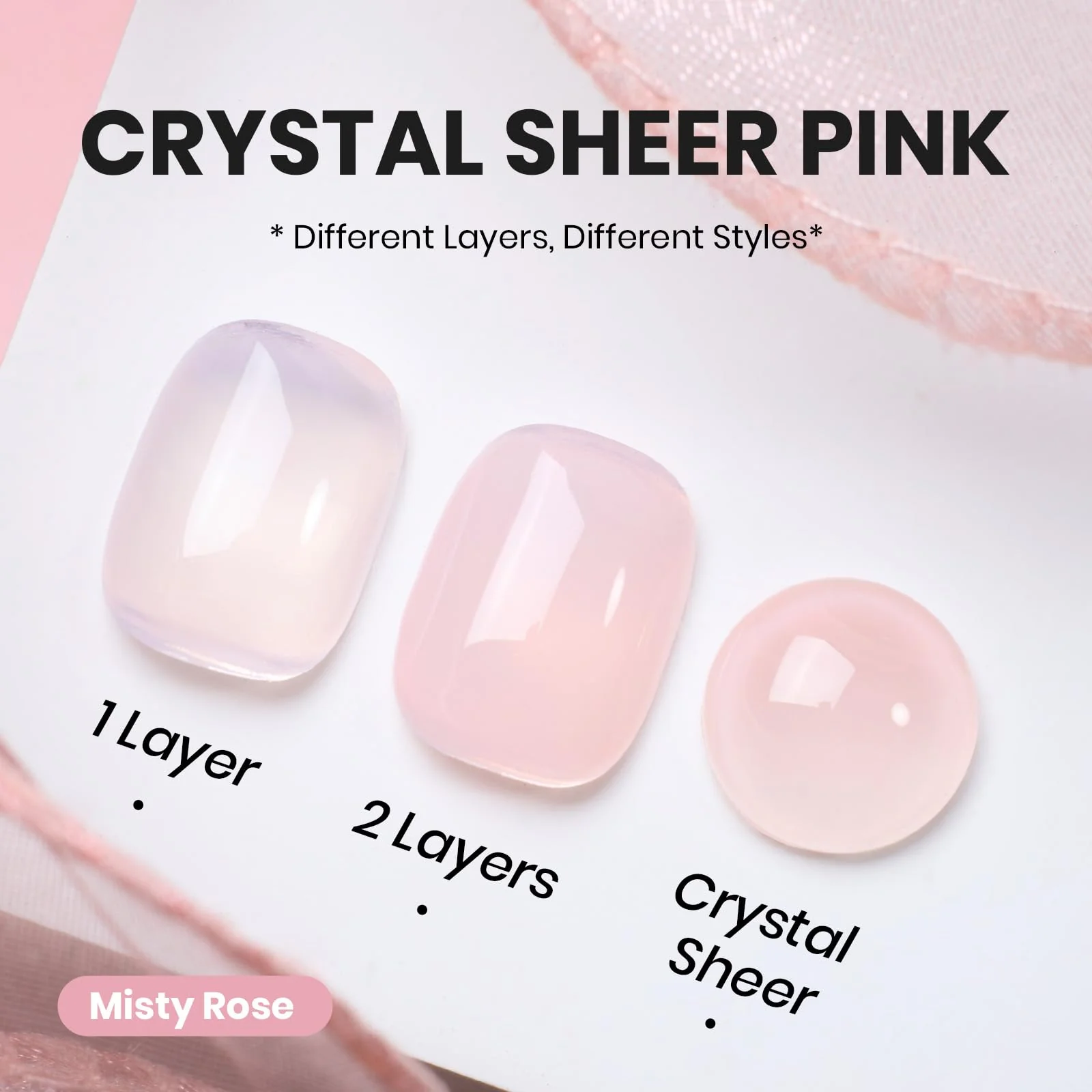 Hema - Free Misty Rose Spring Nails- 15ML Natural Nude Pink Gel Polish Nail Concealer Jelly Sheer - Image 3