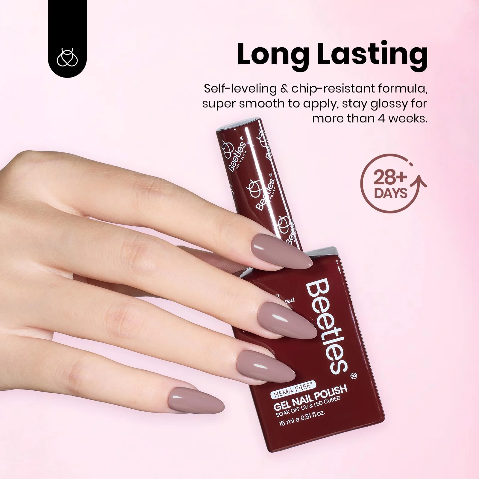 Hema Free Nude Brown Spring Nails - Colorful Bottle 6 Color Each 15ml Pink Gel Polish - Image 5