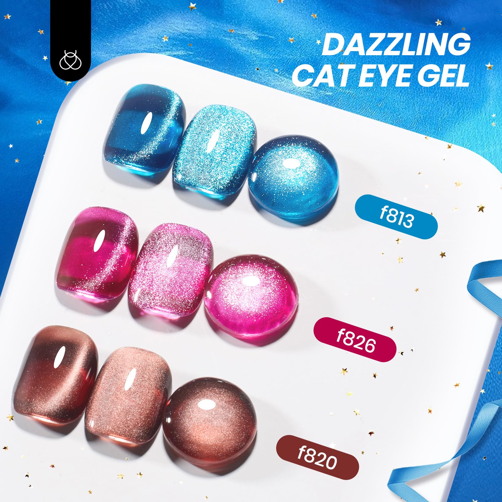 (Mother’s Day Ideal Gift) Beetles Wandering Peace DEALS BOX Spring Nails 113Pcs 20 Cat Eye Glitter Colors Nail Kits - Image 6