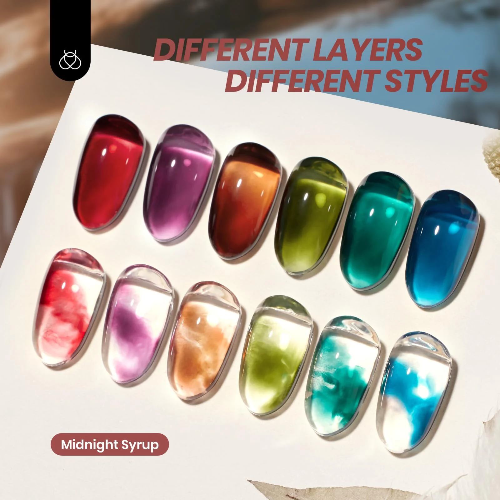 Midnight Syrup Winter Nails - 6 Colors Jelly Fall Gel Nail Polish Set Christmas Nails - Image 2