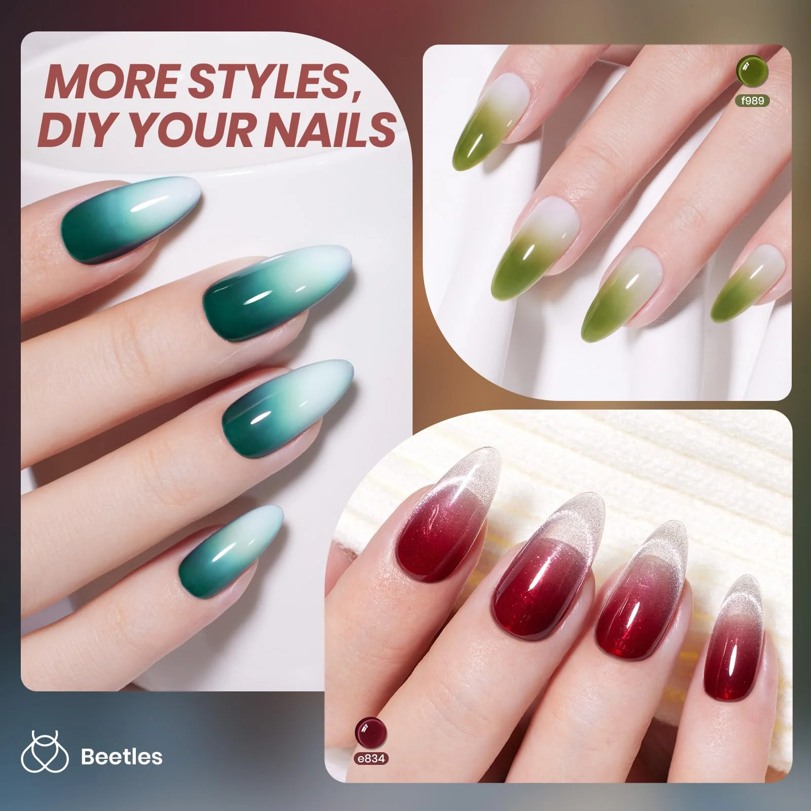 Midnight Syrup Winter Nails - 6 Colors Jelly Fall Gel Nail Polish Set Christmas Nails - Image 3