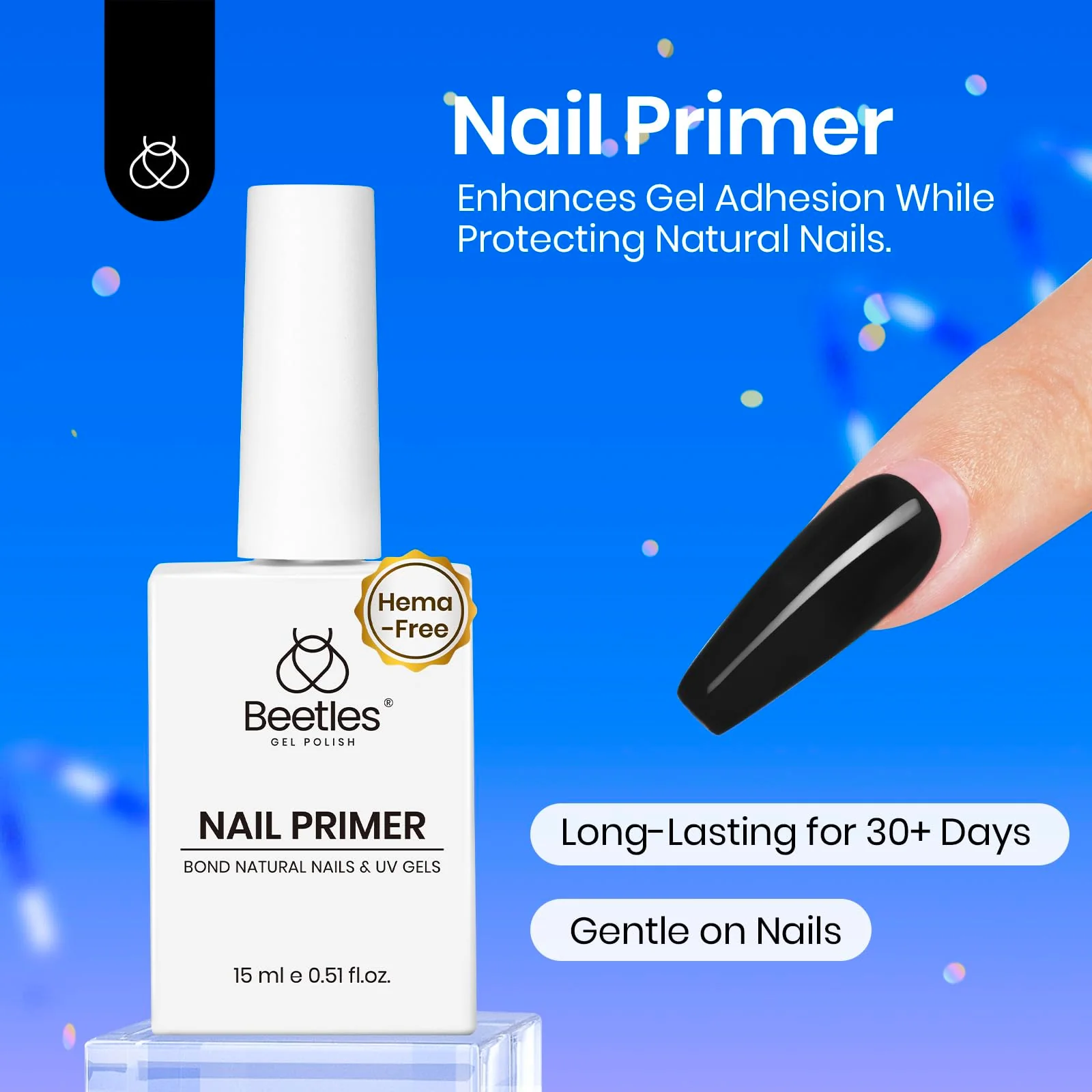 Nail Dehydrator and Primer Set - Acid Free HEMA Free Natural Prep for Long-Lasting Nails - Image 2