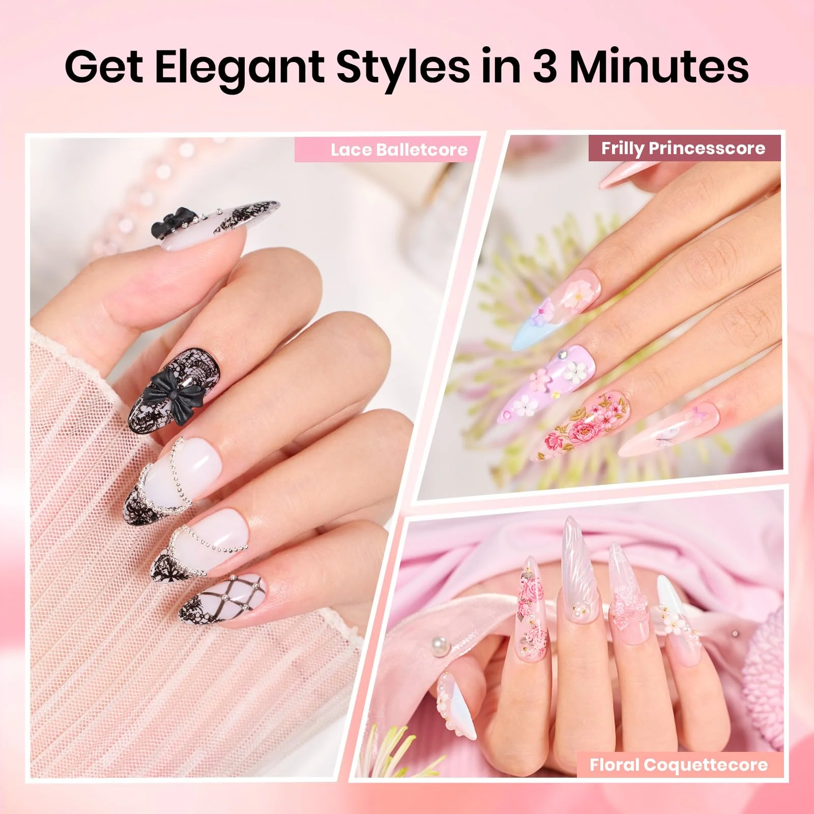 Nail Foil Glue Gel 15ML*2 With 20 Pcs Classic Stickers Nail Transfer Set - Image 6