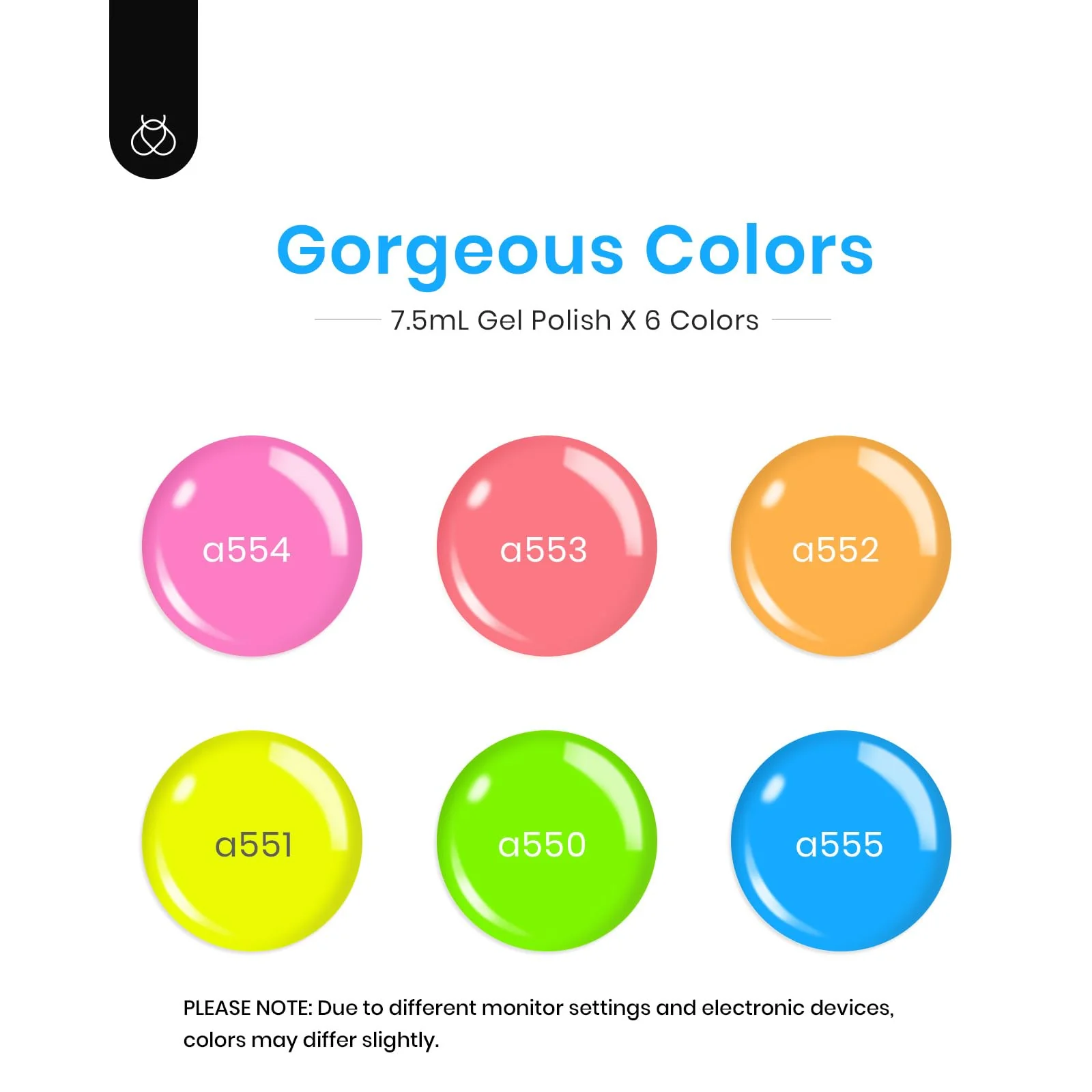 Neon Light | 6 Colors Gel Polish Set - Image 3